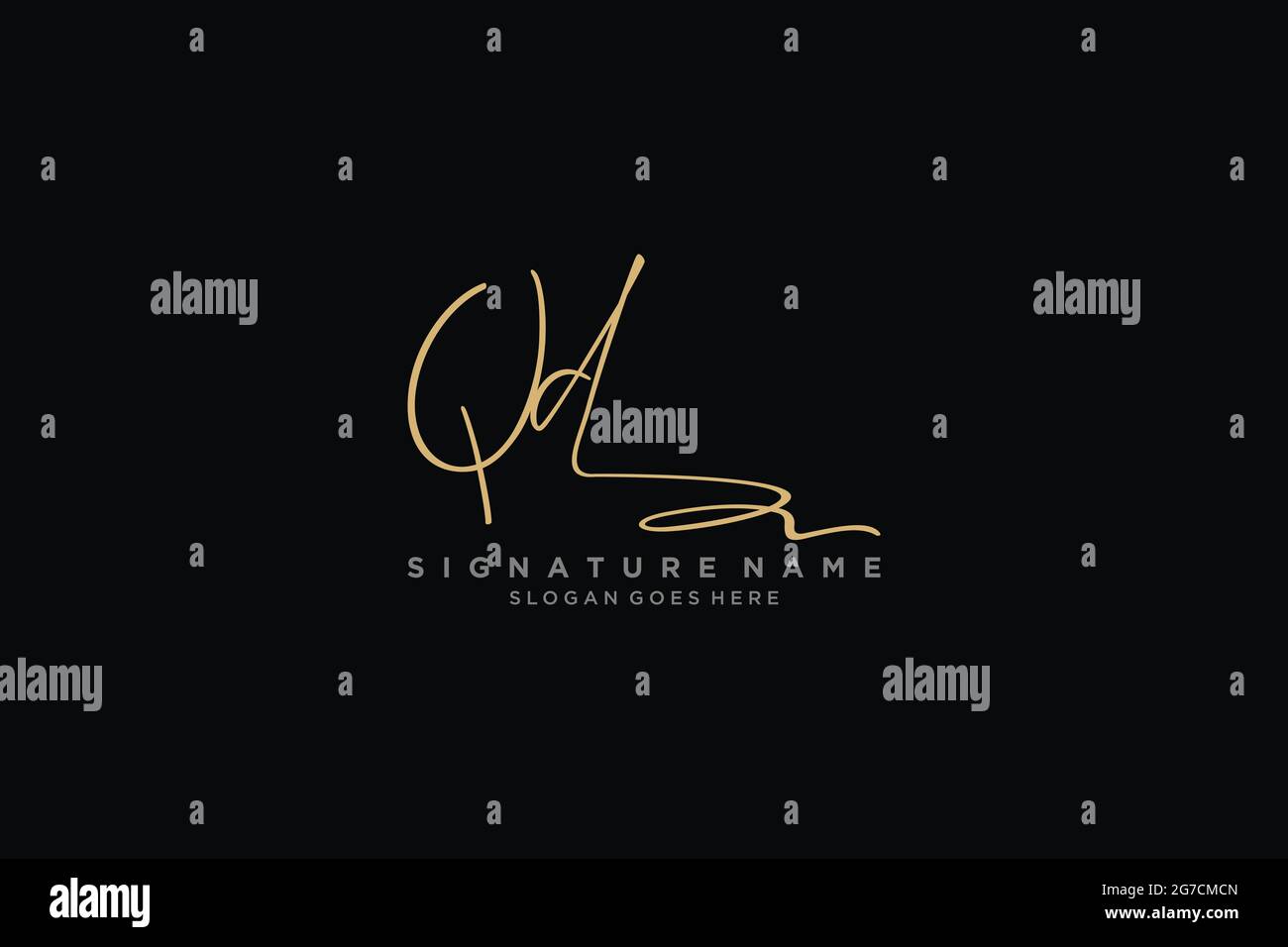 QD Buchstabe Unterschrift Logo Vorlage Elegantes Design Logo Zeichen Symbol Vorlage Vektor-Symbol Stock Vektor
