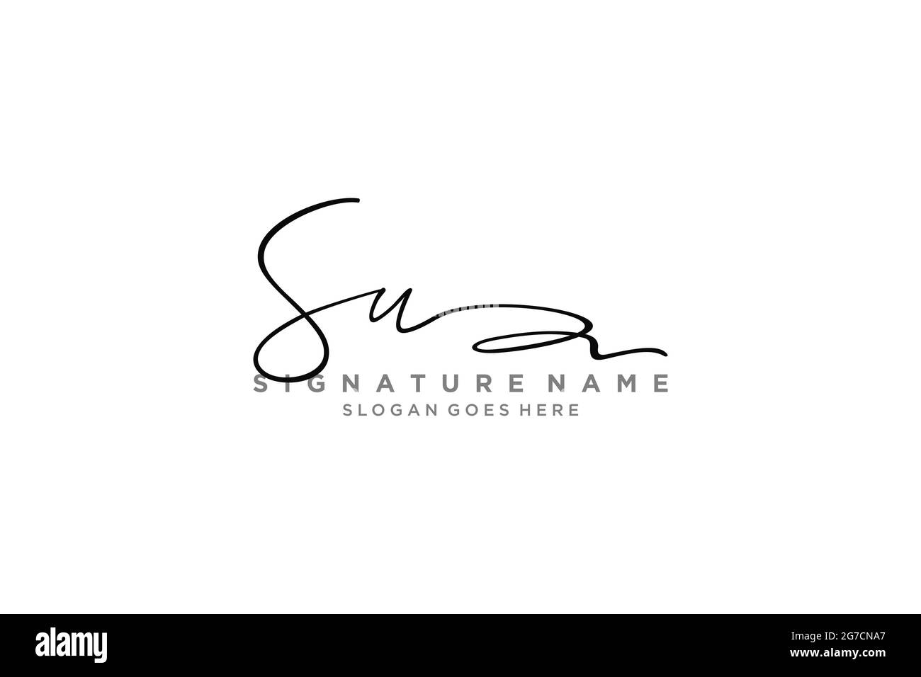 SU Letter Signature Logo Vorlage Elegantes Design Logo Zeichen Symbol Vorlage Vektor-Symbol Stock Vektor