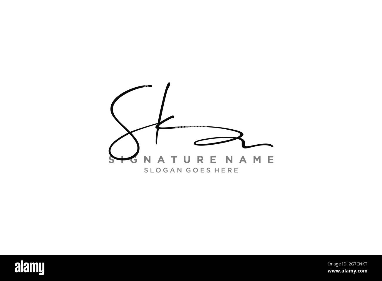 SK Letter Signature Logo Vorlage Elegantes Design Logo Zeichen Symbol Vorlage Vektor-Symbol Stock Vektor