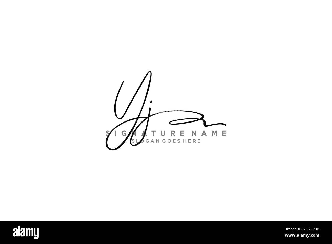 YJ Letter Signature Logo Vorlage Elegantes Design Logo Zeichen Symbol Vorlage Vektor-Symbol Stock Vektor