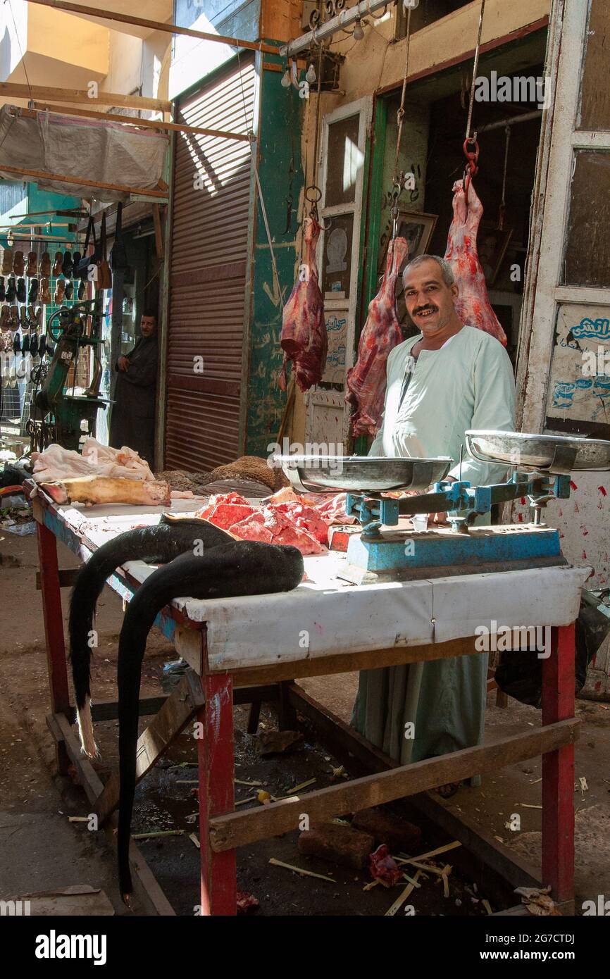 Luxor Ägypten lokaler Markt in der Altstadt Stockfoto