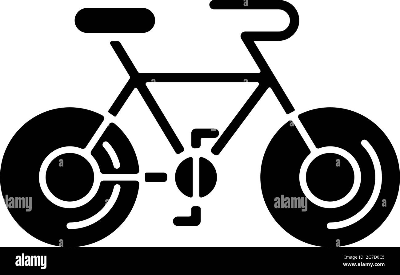Schwarzes Glyphen-Symbol für Fahrräder. Stock Vektor Schwarzes Glyphen-Symbol für Fahrräder. Stock Vektor