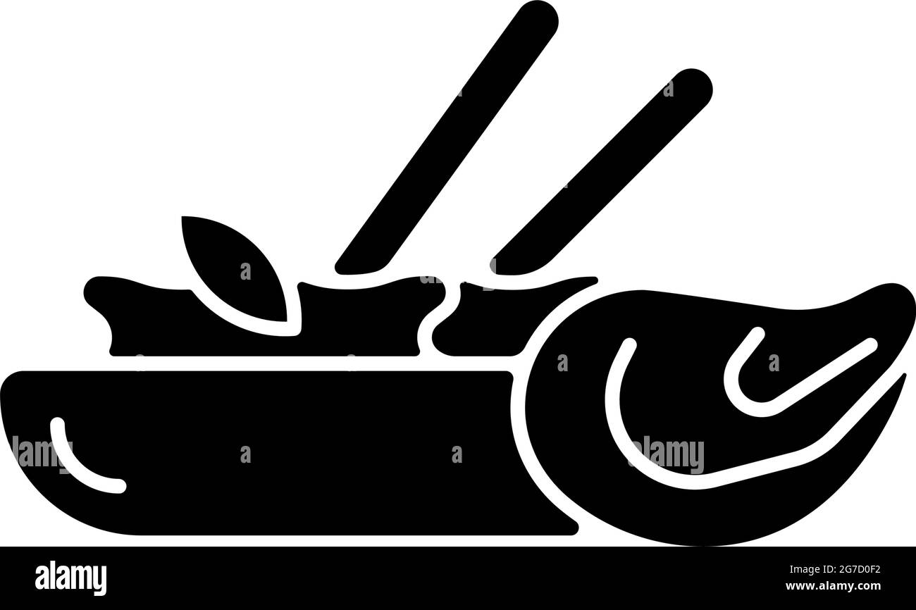 Schwarzes Glyphensymbol mit Omelett aus Oyster. Stock Vektor