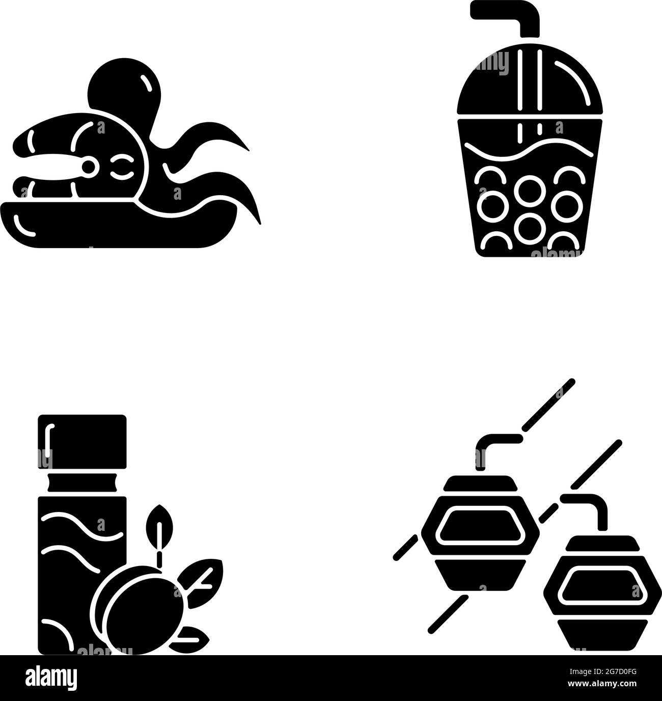 Taiwan Unterhaltung schwarze Glyphen-Symbole auf weißem Raum gesetzt. Stock Vektor