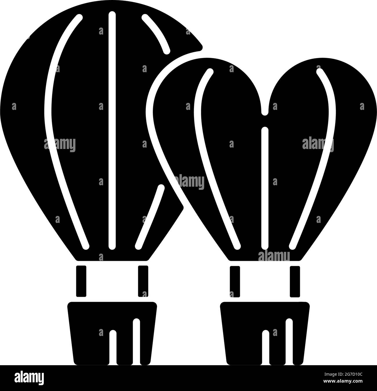Taiwan Internationales Ballonfestival schwarze Glyphe-Ikone. Stock Vektor