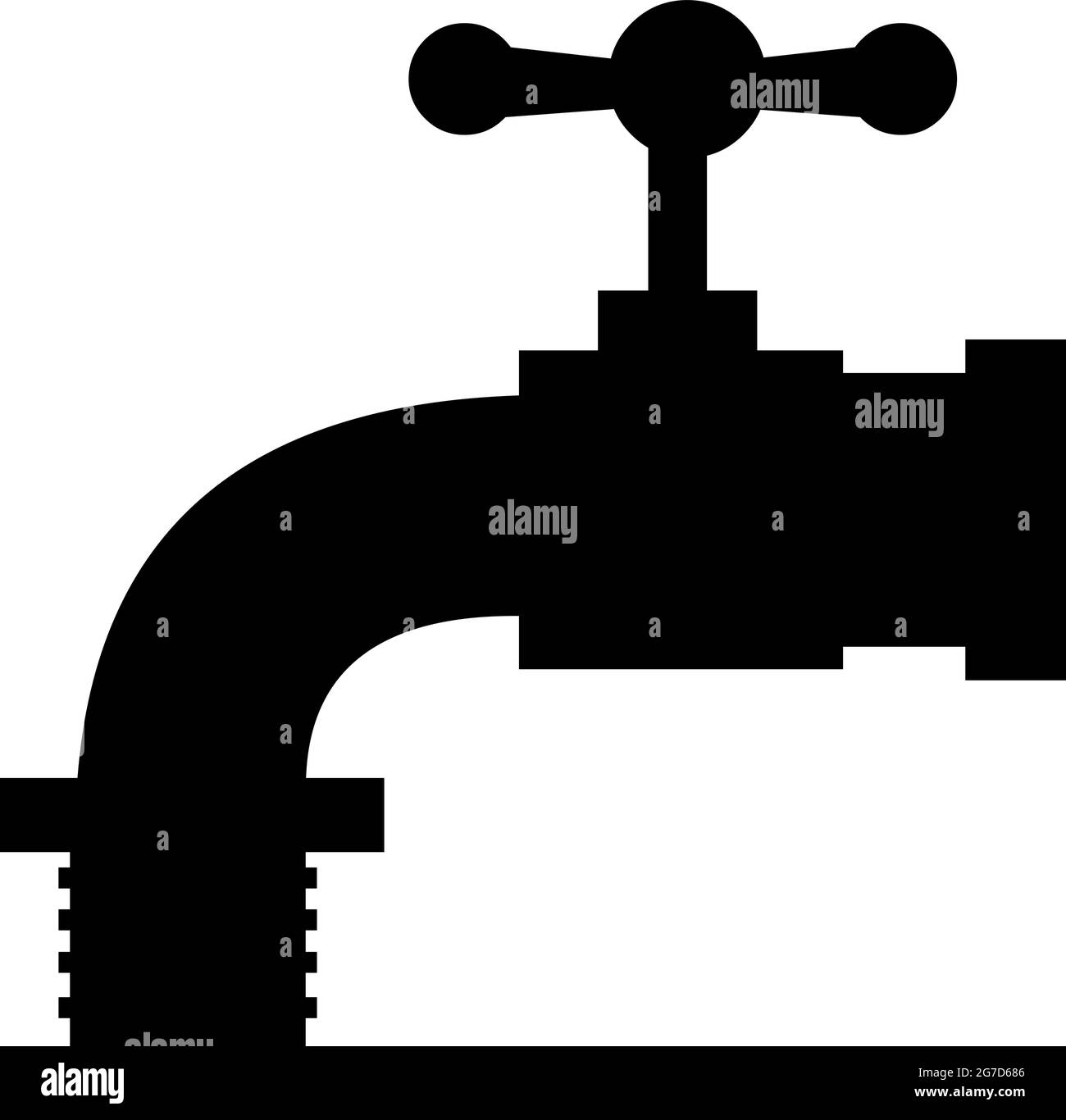 Vektor-Illustration der schwarzen Silhouette der Form eines Wasserhahns Stock Vektor