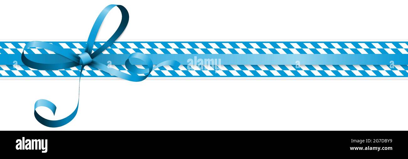 EPS 10 Vektordarstellung von weißen und blauen karierten Bannern mit Schleife für das deutsche Oktoberfest 2021 Stock Vektor