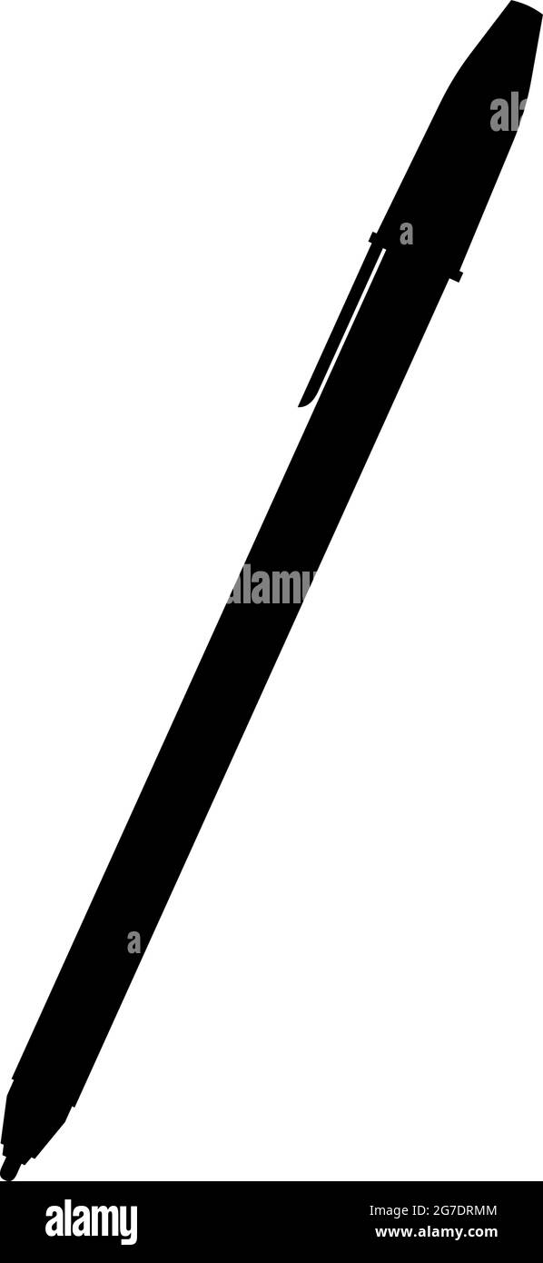 Vektordarstellung der schwarzen Silhouette eines Stifts Stock Vektor