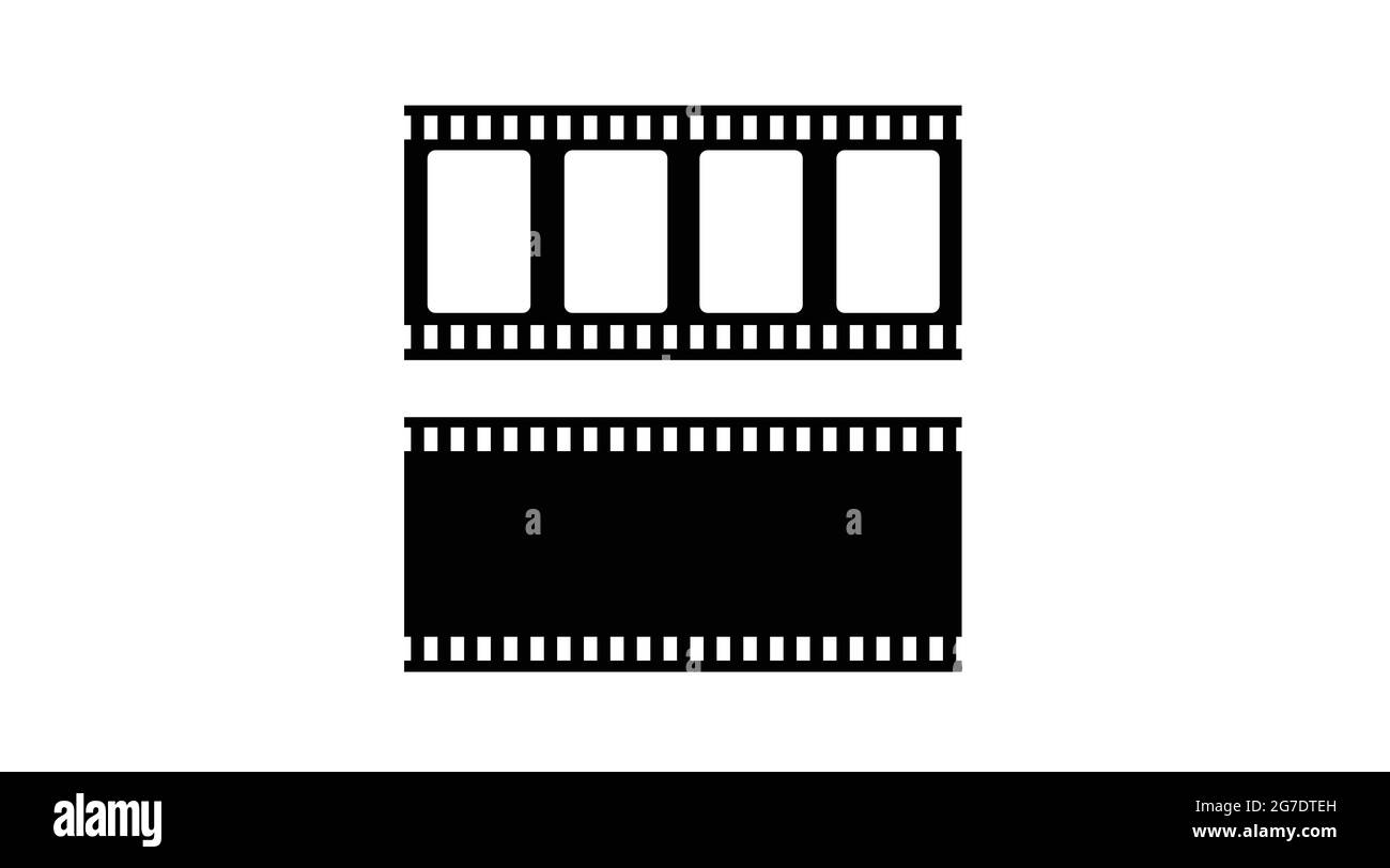 Abbildung von Filmstreifen. vektor schwarz-weiß bearbeitbare flache Abbildung von Filmstreifen Stock Vektor