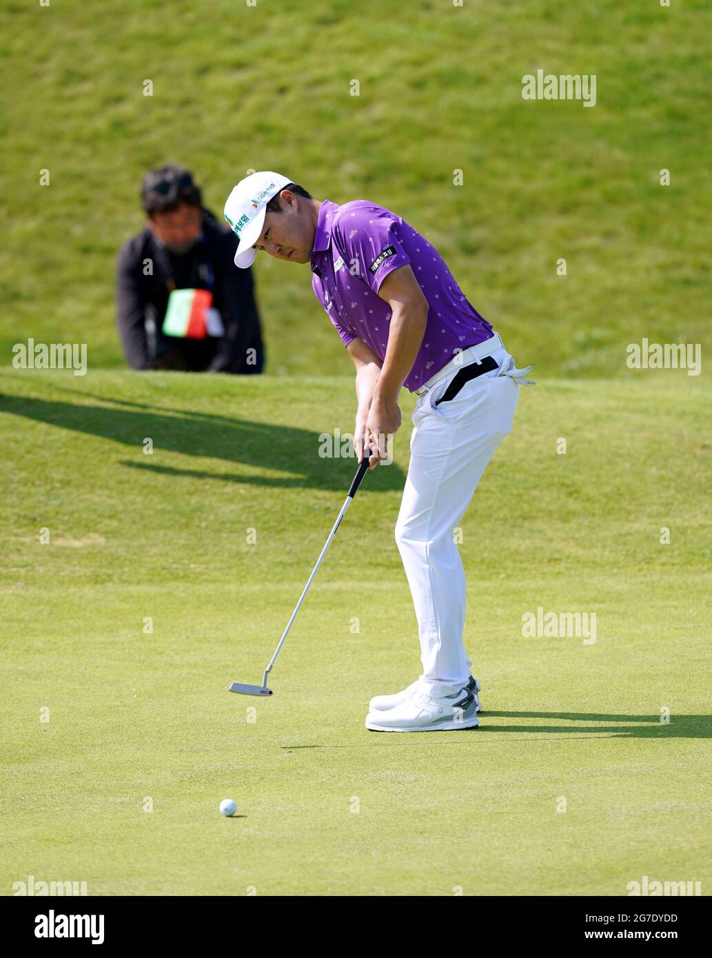 Kanadas Richard T. Lee während des Trainingstages im Royal St George's Golf Club in Sandwich, Kent. Bilddatum: Dienstag, 13. Juli 2021. Stockfoto