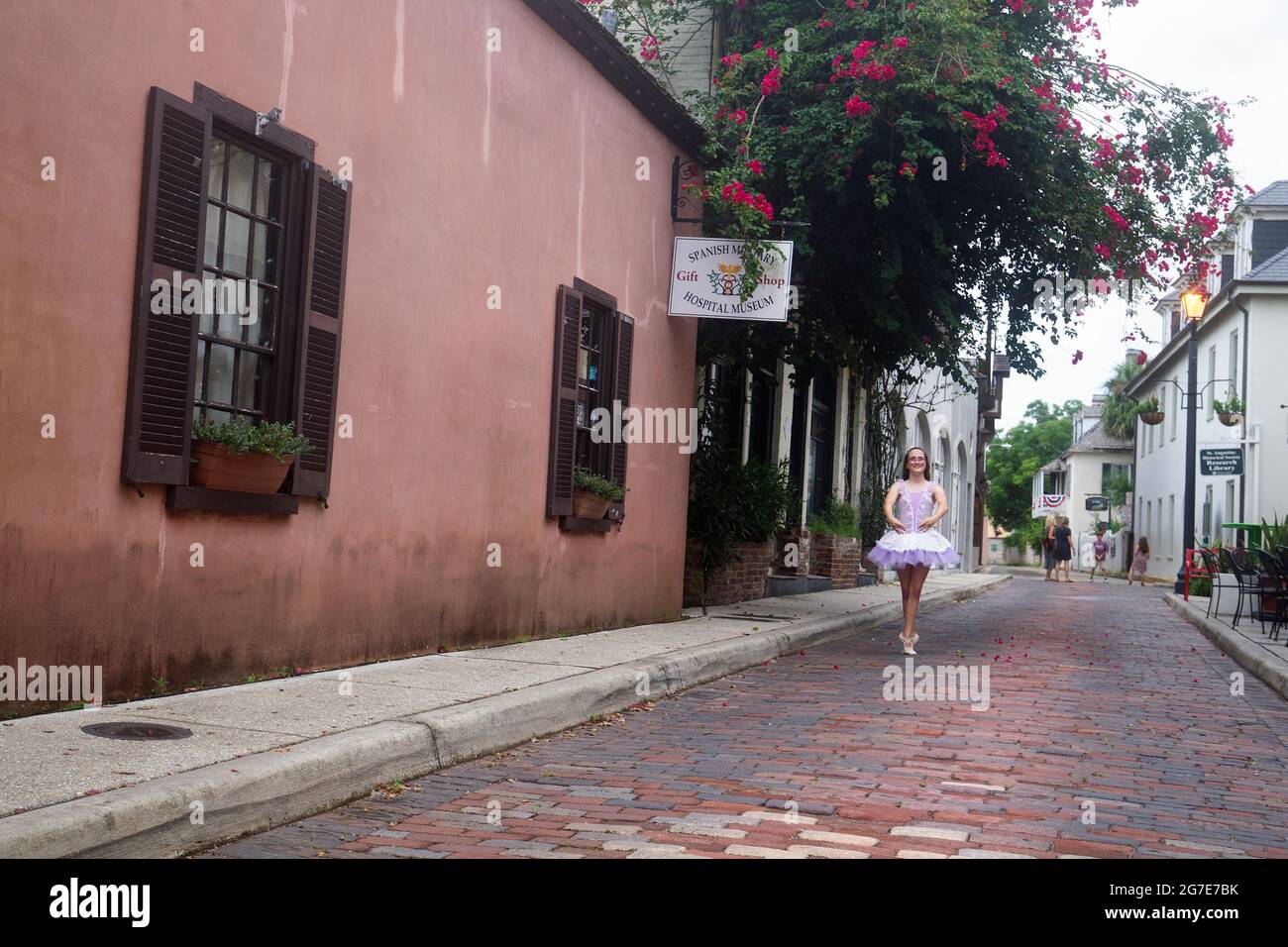 St. Augustine Florida älteste kontinuierlich bewohnte Siedlung in den angrenzenden Vereinigten Staaten. Aviles Street Stockfoto