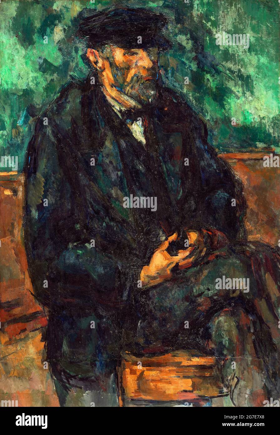 Der Gärtner Vallier von Paul Cezanne (1839-1906), Öl auf Leinwand, 1906 Stockfoto