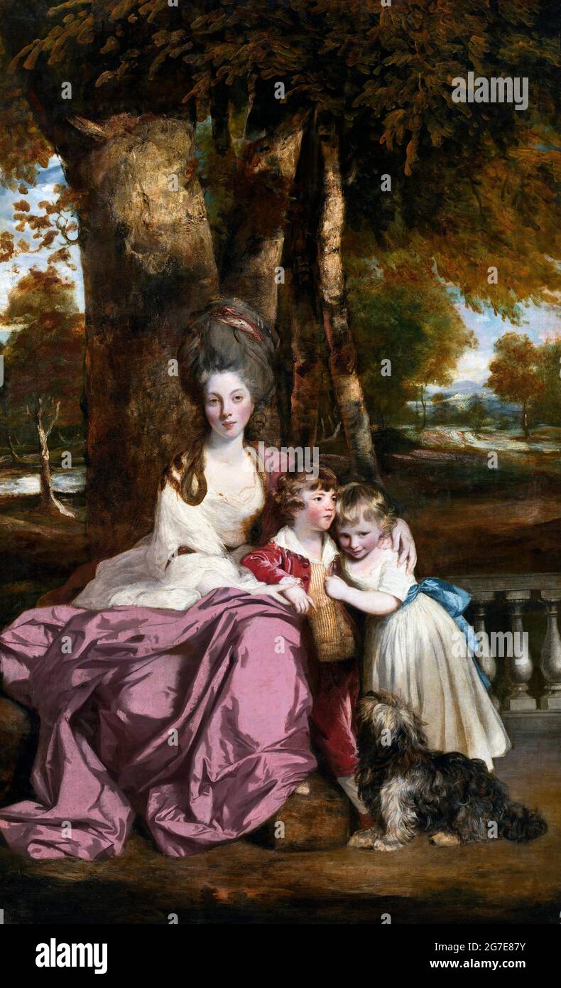 Lady Elizabeth Delmé and her Children von Sir Joshua Reynolds (1723-1792) , Öl auf Leinwand, c. 1777-79 Stockfoto