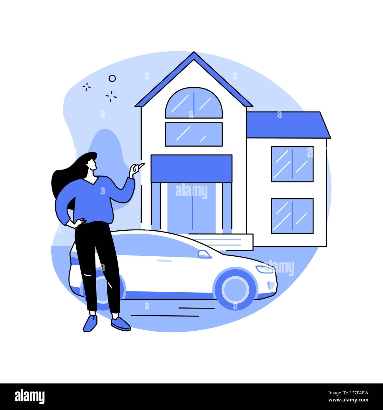 Abbildung des abstrakten Konzepts des Motelservice. Stock Vektor