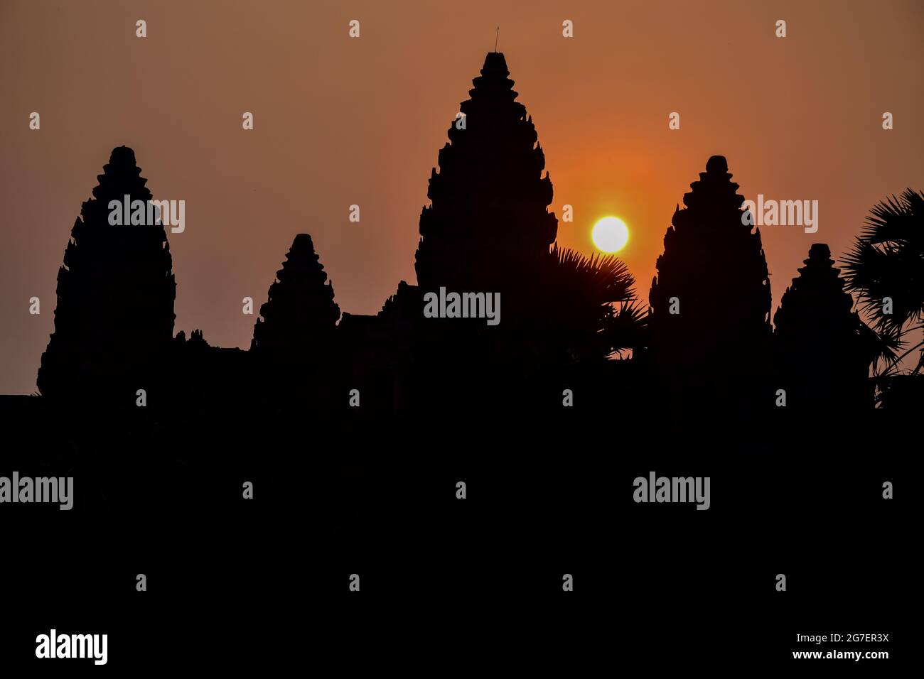 Sonnenaufgang im Angkor Wat Tempel. Siem Reap, Kambodscha. Stockfoto