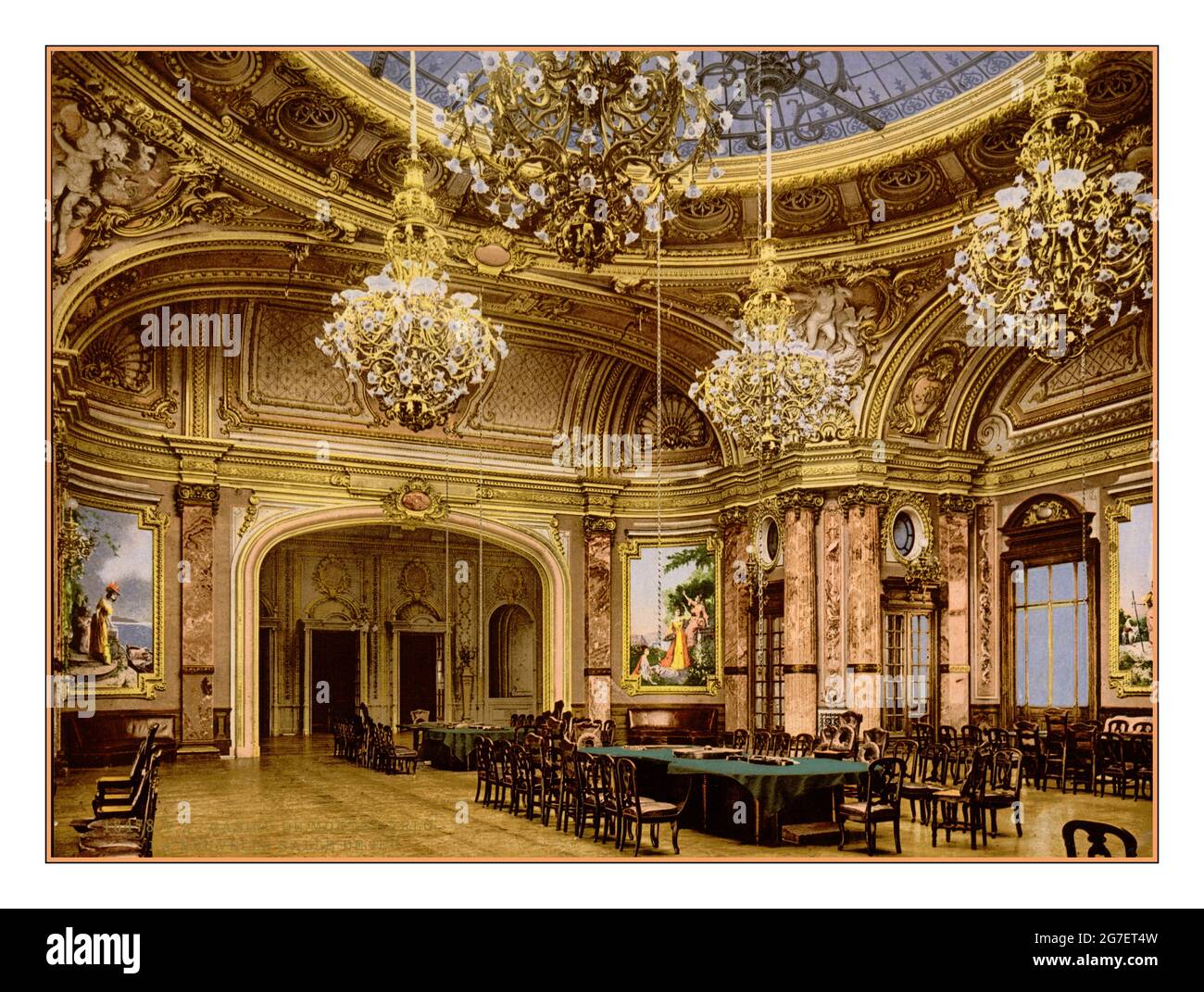Vintage MONACO CASINO 1900 ist der neue Spielsaal Interieur , Monte Carlo, Riviera Datum erstellt/Veröffentlicht: [Zwischen ca. 1890 und ca. 1900] : Photochrom, Farbe. Monte Carlo Stockfoto