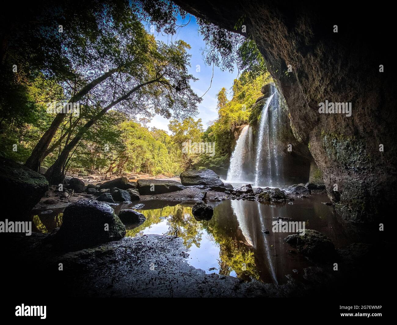 Haew Suwat Wasserfall im Khao Yai Nationalpark in Nakhon Ratchasima, Thailand Stockfoto