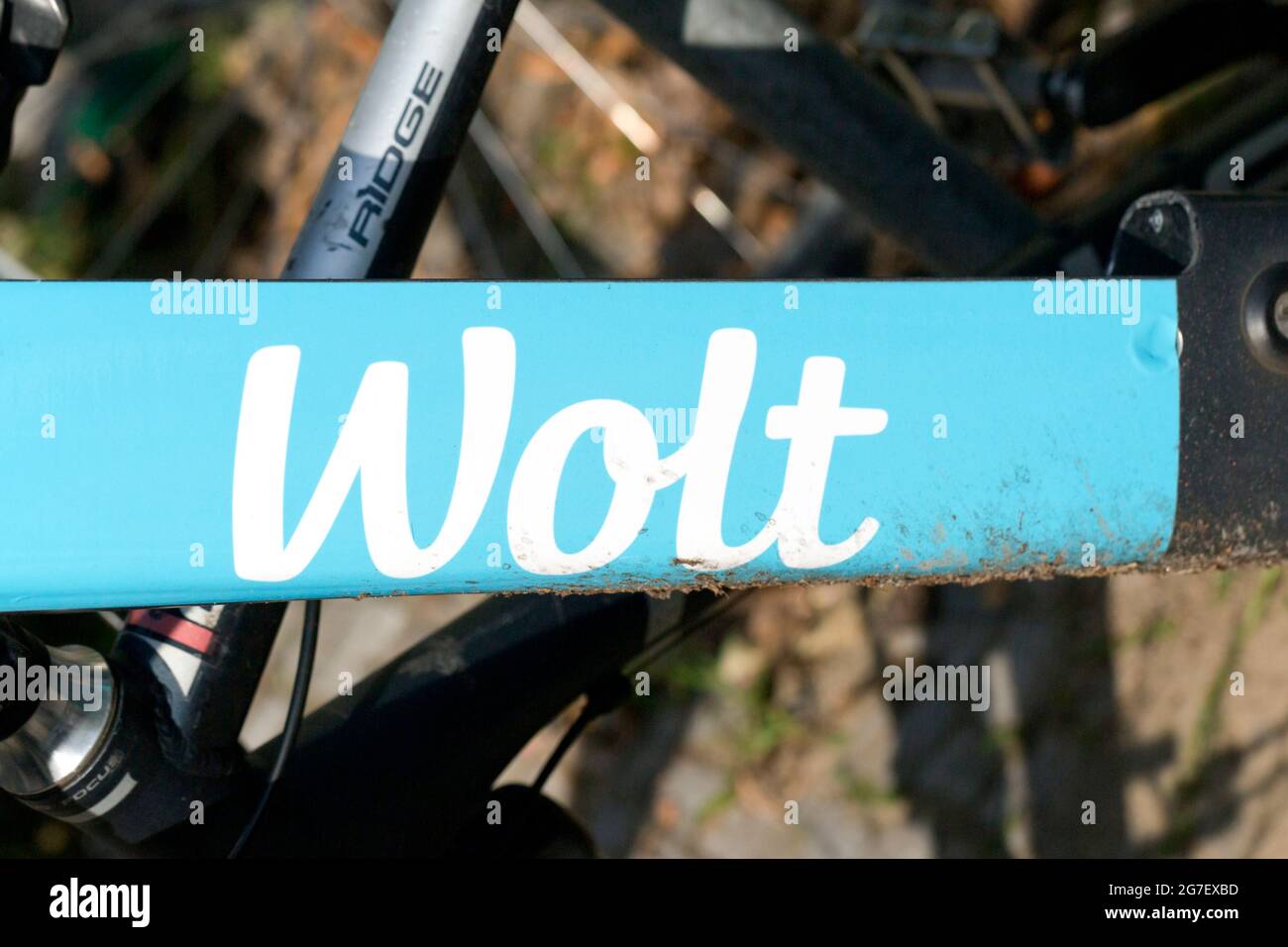 Fahrrad von Wolt, Berlin, Deutschland Stockfoto