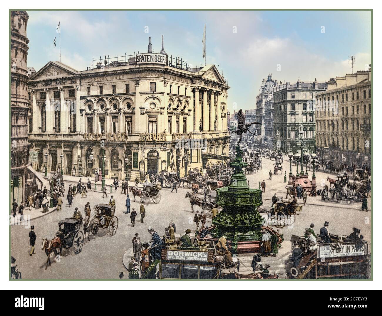 Titel: [Piccadilly Circus, London, England] Erstellungs-/Veröffentlichungsdatum: [Between ca. 1890 und ca. 1900] Medium: 1 photomechanischer Druck : Photochrom, Farbe. Stockfoto