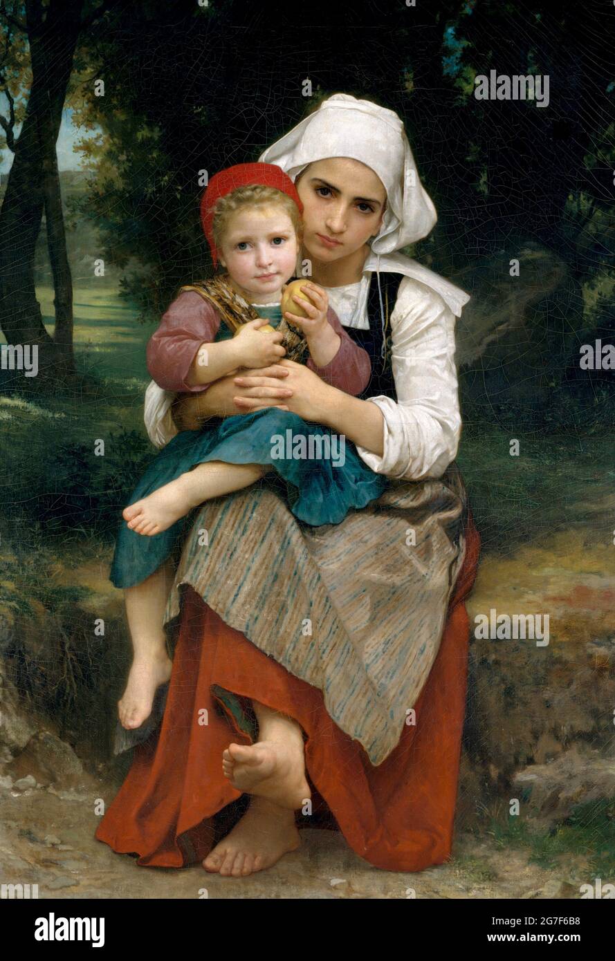 Breton Brother and Sister (1871) von William-Adolphe Bouguereau Stockfoto