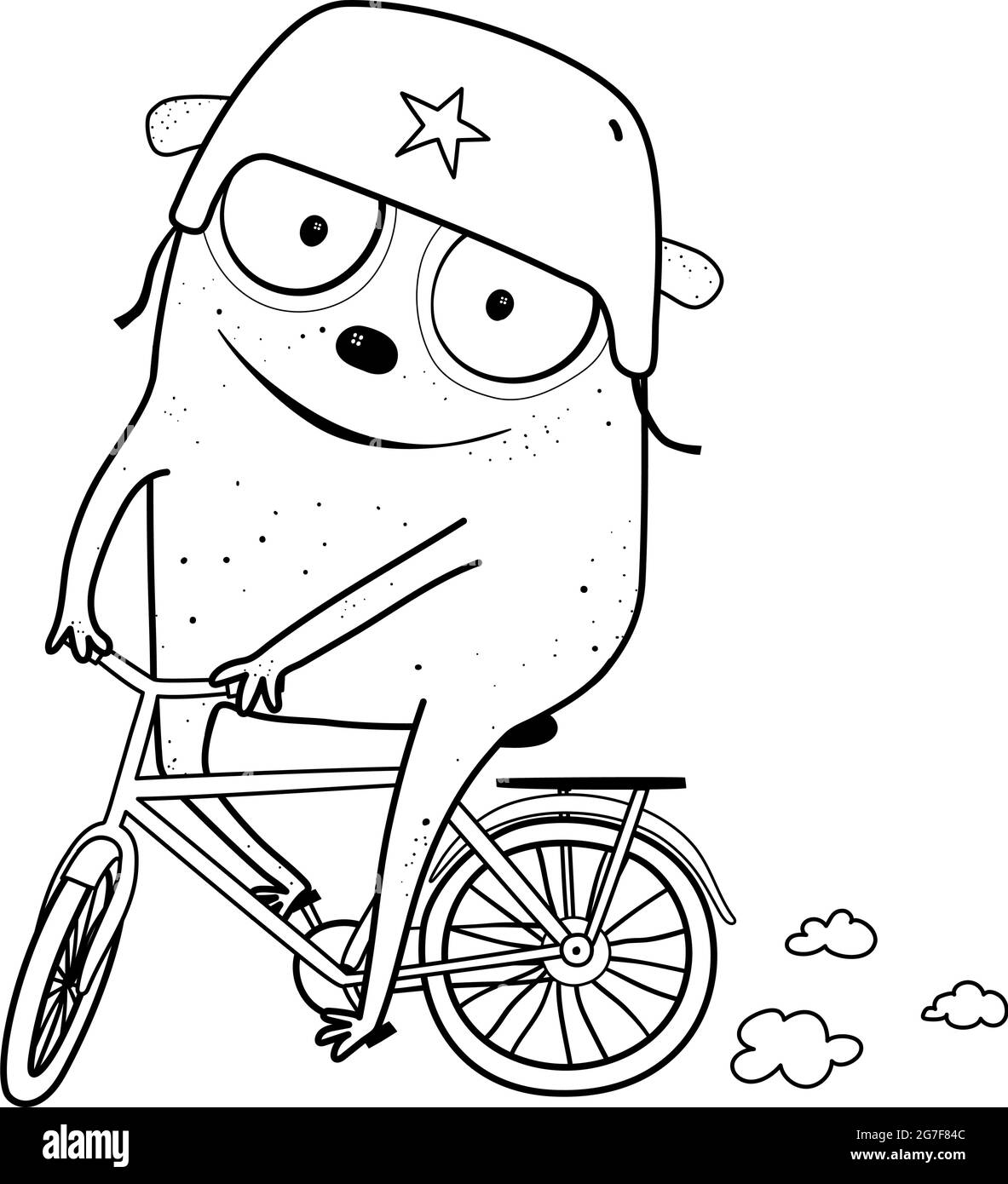 Reiten Fahrrad Monster für Kinder Malbuch Stock Vektor