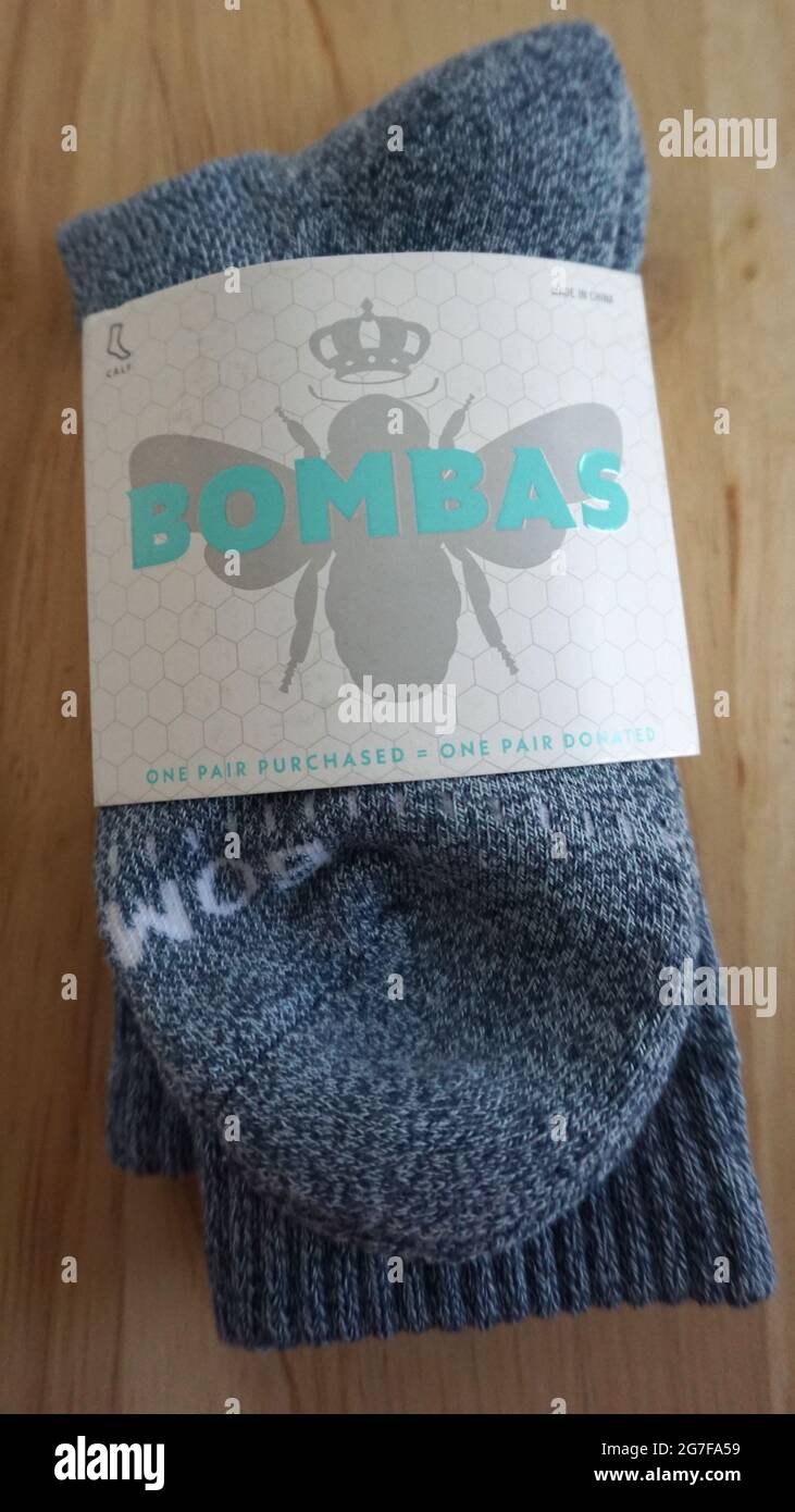 Neue Bombas Socken in Blau Stockfoto