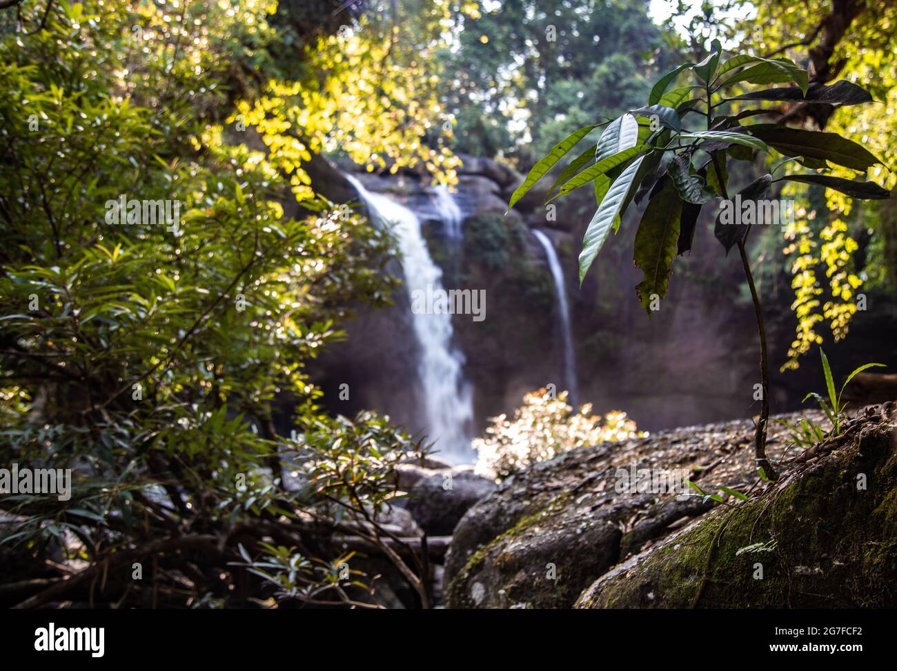 Haew Suwat Wasserfall im Khao Yai Nationalpark in Nakhon Ratchasima, Thailand Stockfoto