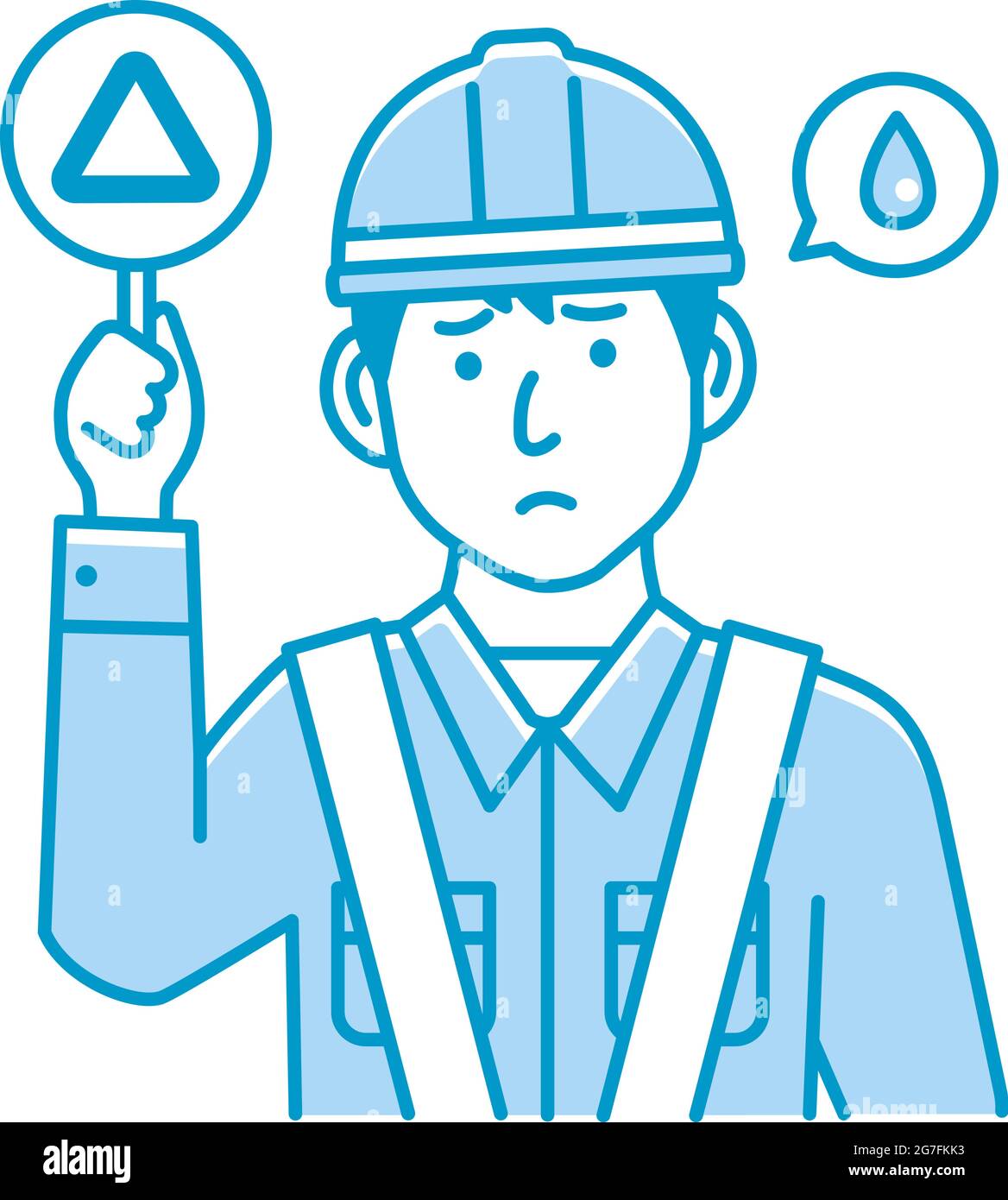 Arbeiter mit blauem Kragen und Plakatvektor Stock Vektor