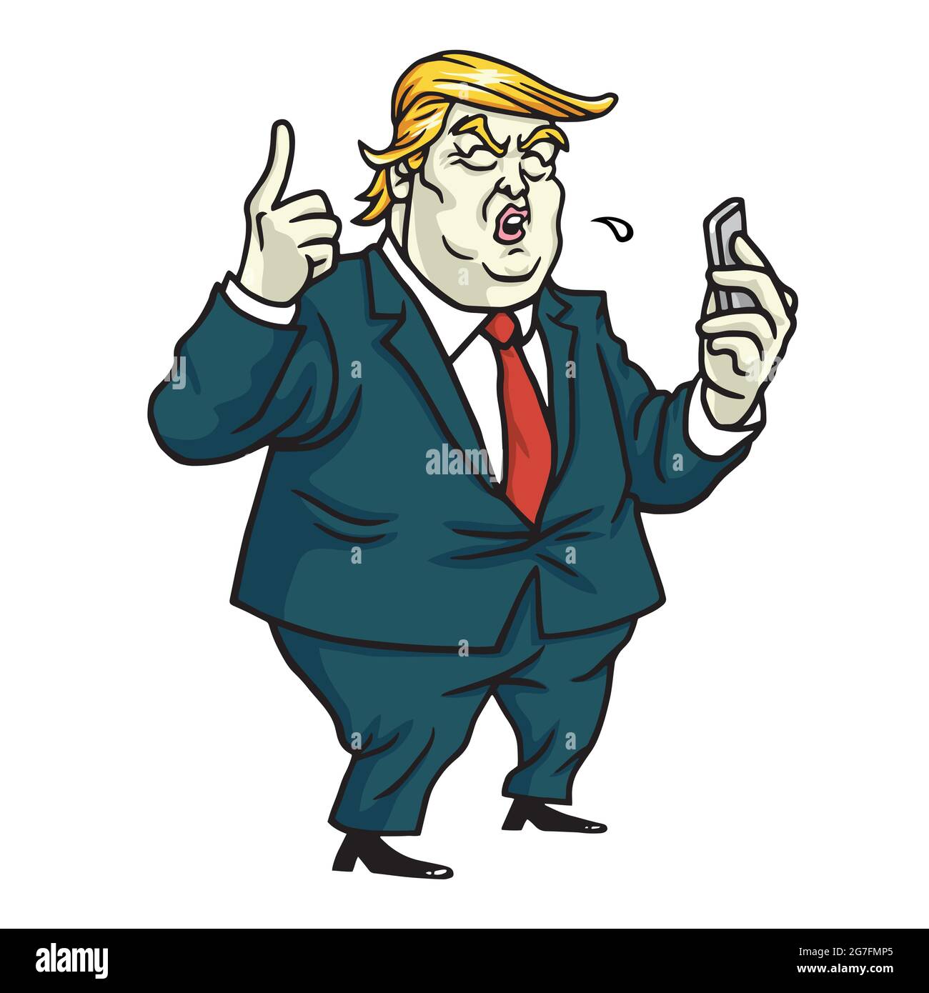 Donald Trump Kommentare zu Social Media. Cartoon-Vektor Stock Vektor