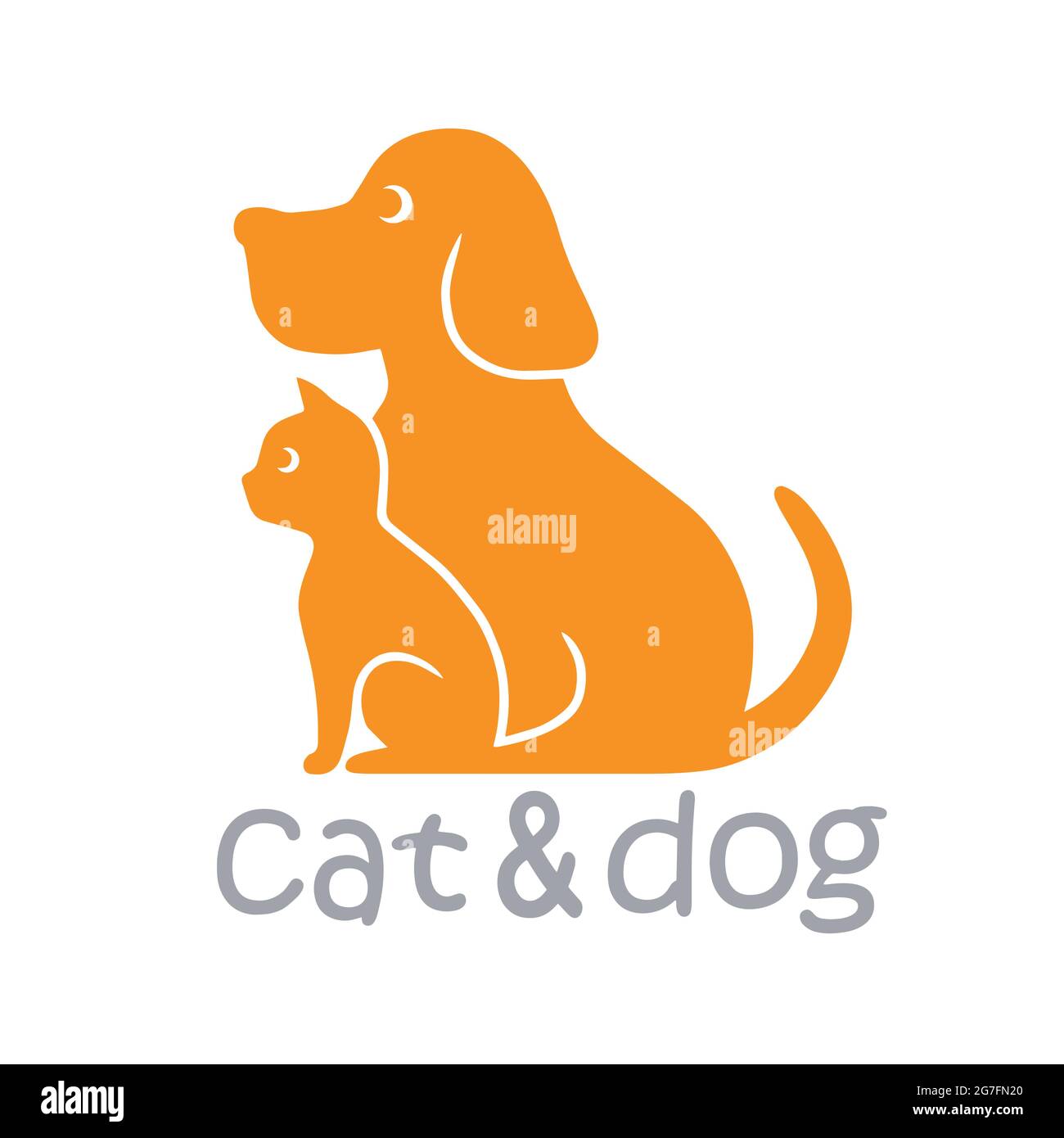 Katze und Hund Haustier Logo Vorlage Illustration Vektor kreatives Design Stock Vektor