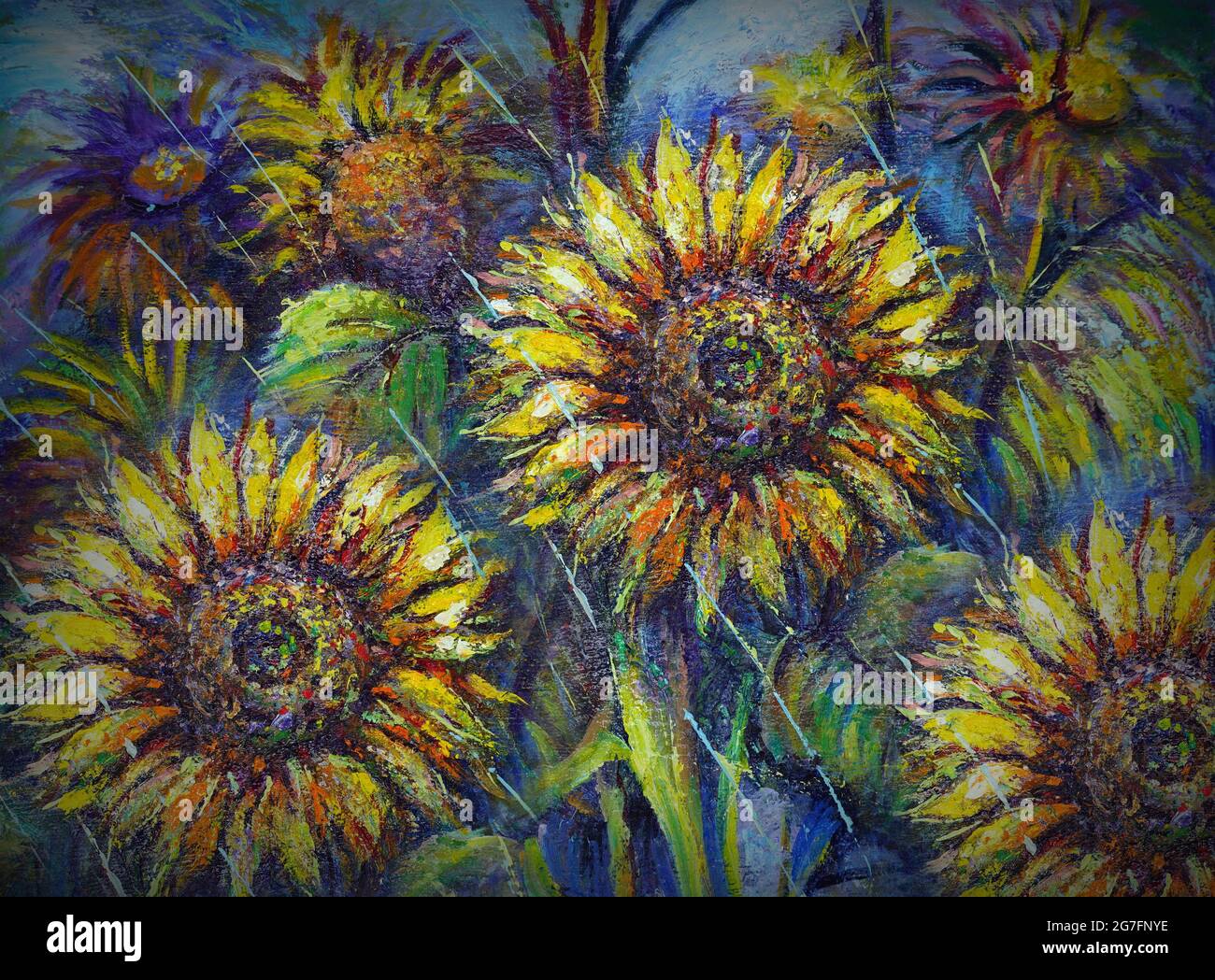 Kunst Ölgemälde Sonnenblume , abstrakt , Design , Hintergrund aus thailand Stockfoto