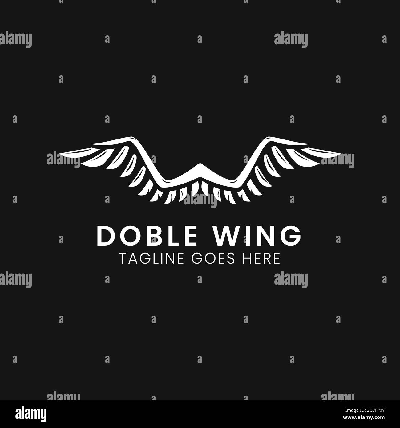 Double Wing Logo Design Inspiration perfekt für verschiedene Unternehmen Stockfoto
