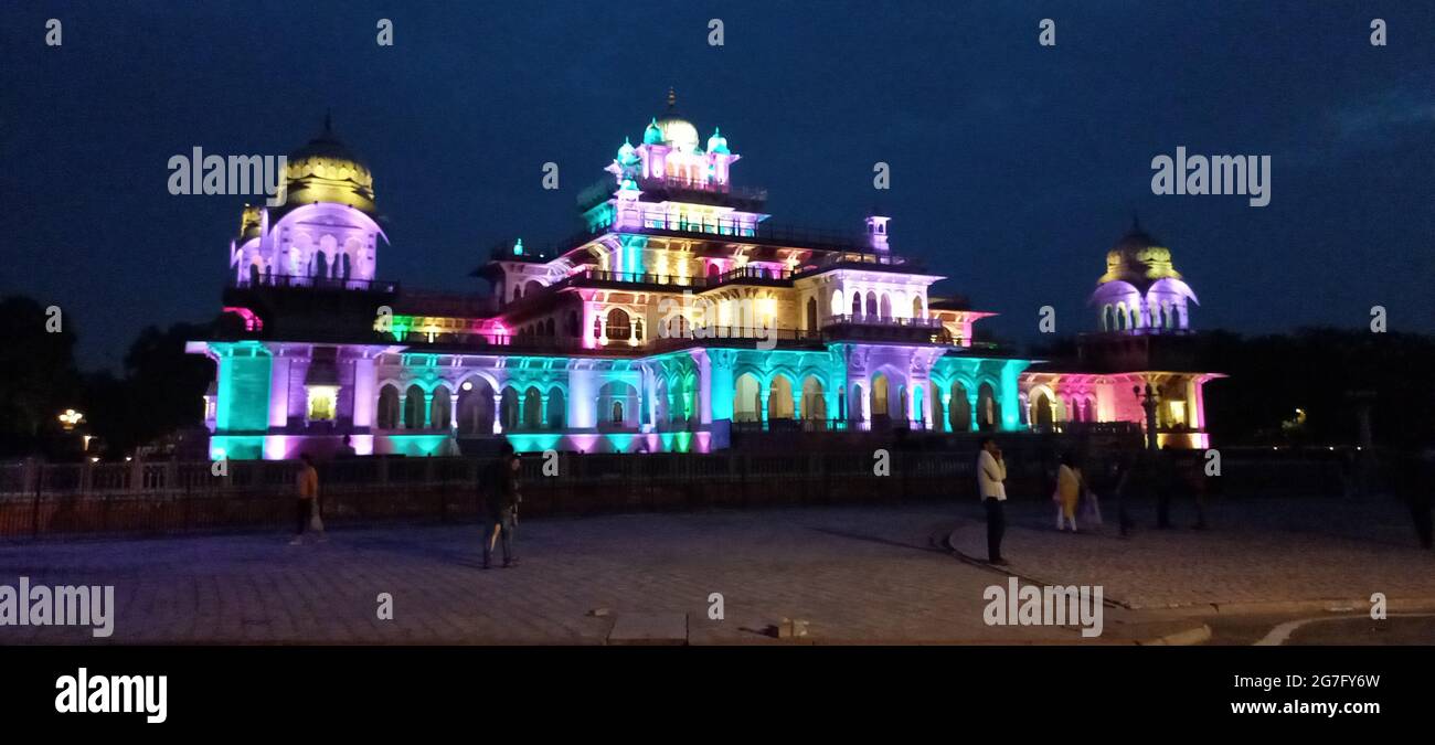 Albert Hall Museum befindet sich in Jaipur, Rajasthan, Indien Stockfoto