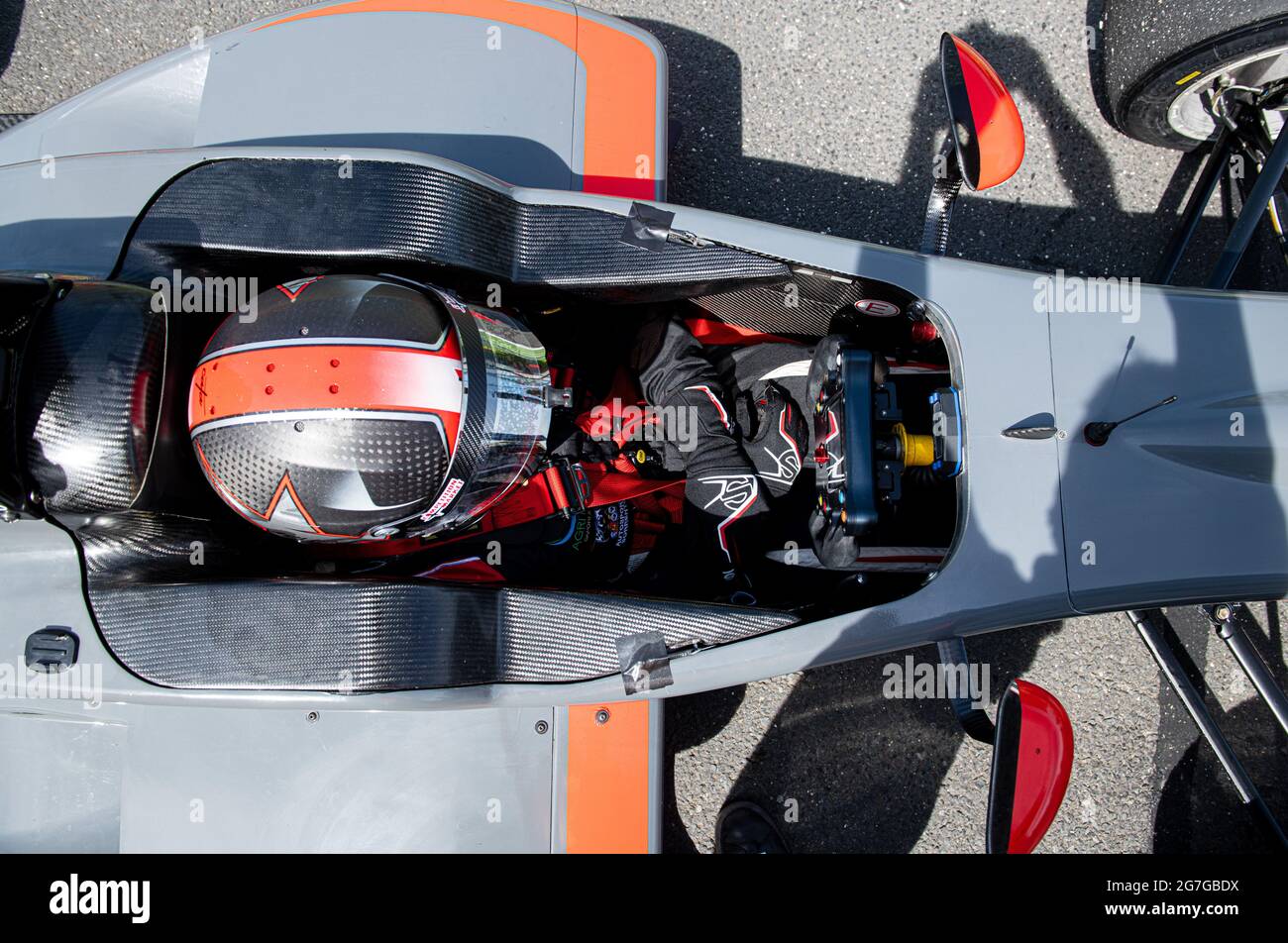 VallelungaJuni 13 2021, FX-Rennen. Blick auf Rennwagen-Einsitzer-Cockpit direkt von oben Stockfoto