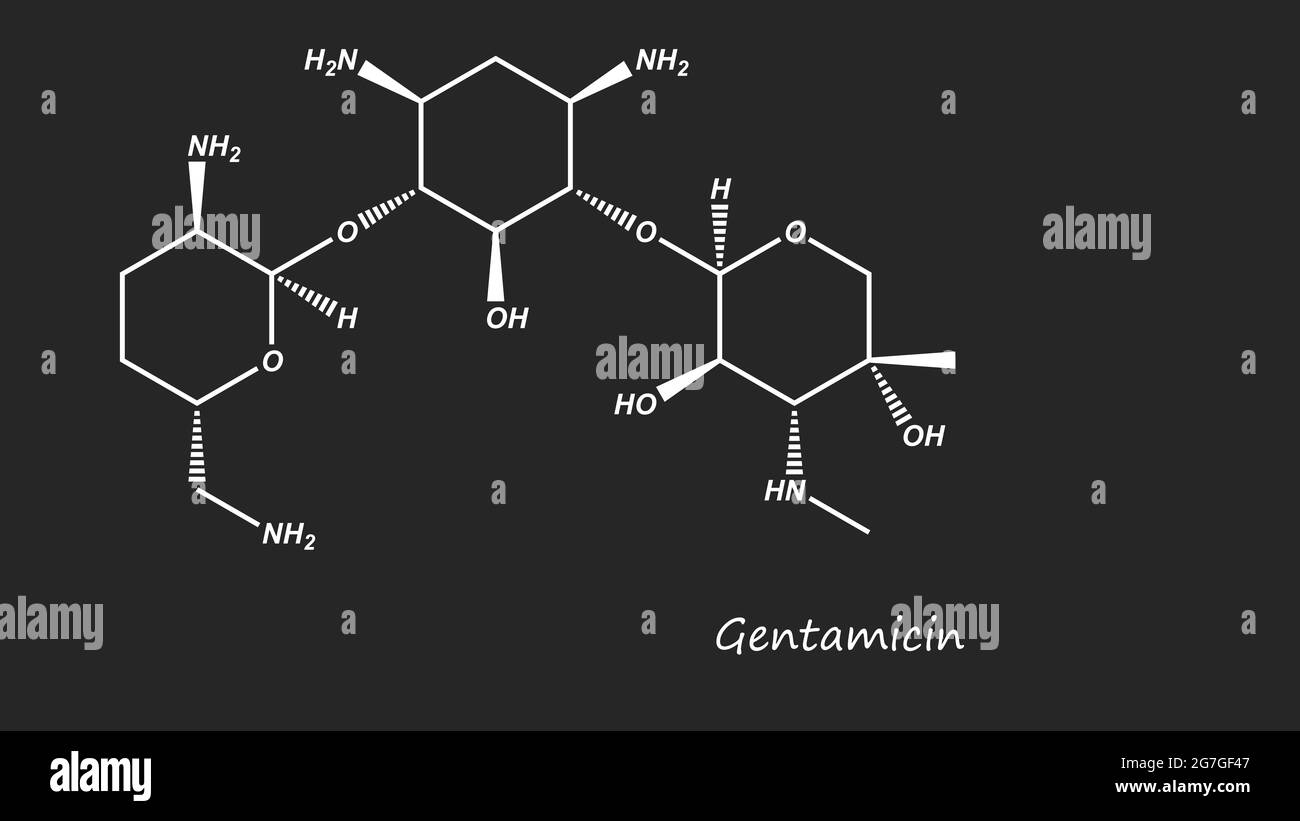 Gentamicin ist ein Antibiotikum, das zur Behandlung verschiedener Arten von bakteriellen Infektionen verwendet wird Stockfoto