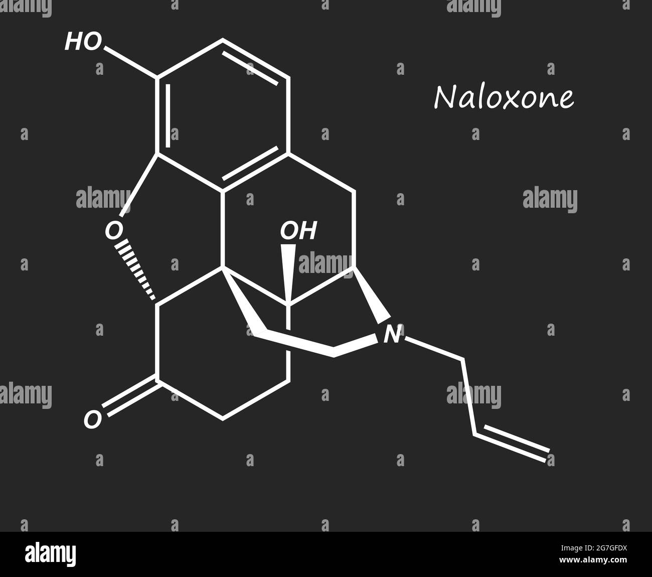 Naloxon wird häufig verwendet, um einer verminderten Atmung bei einer Opioid-Überdosis entgegenzuwirken Stockfoto