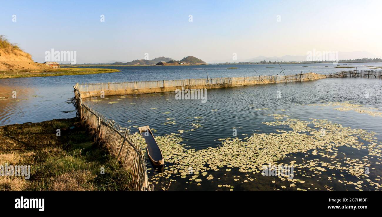 Loktak Lake bei Moirang im Bundesstaat Manipur Stockfoto