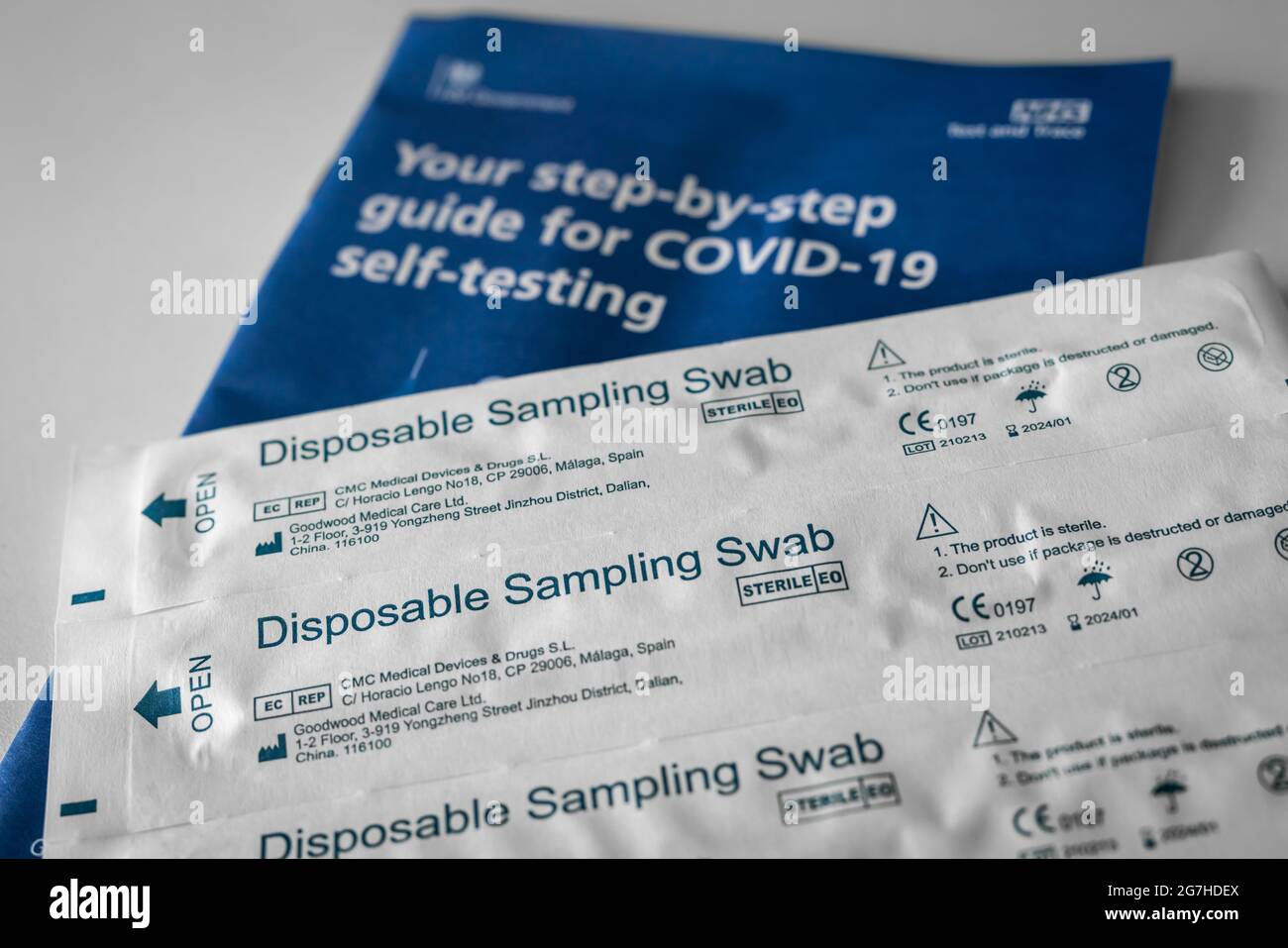 COVID19 Selbsttest NHSBild (Rapid Antigen Test Stockfotografie Alamy