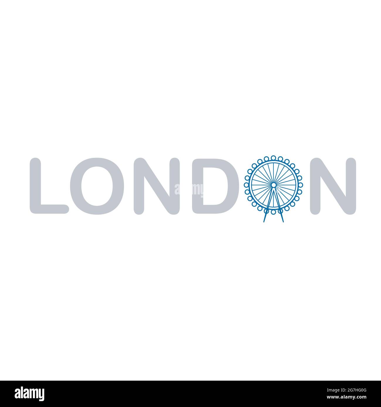 Riesenrad in der Skyline von London Wahrzeichen und architektonisches Element Stock Vektor