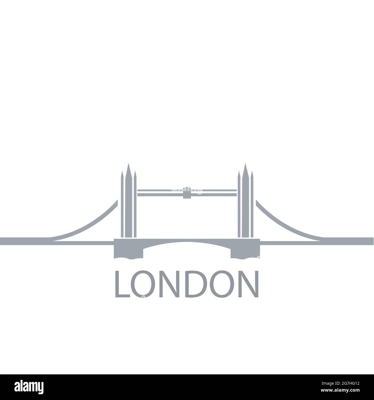 London Bridge Wahrzeichen architektonische Doodle Reise Stock Vektor