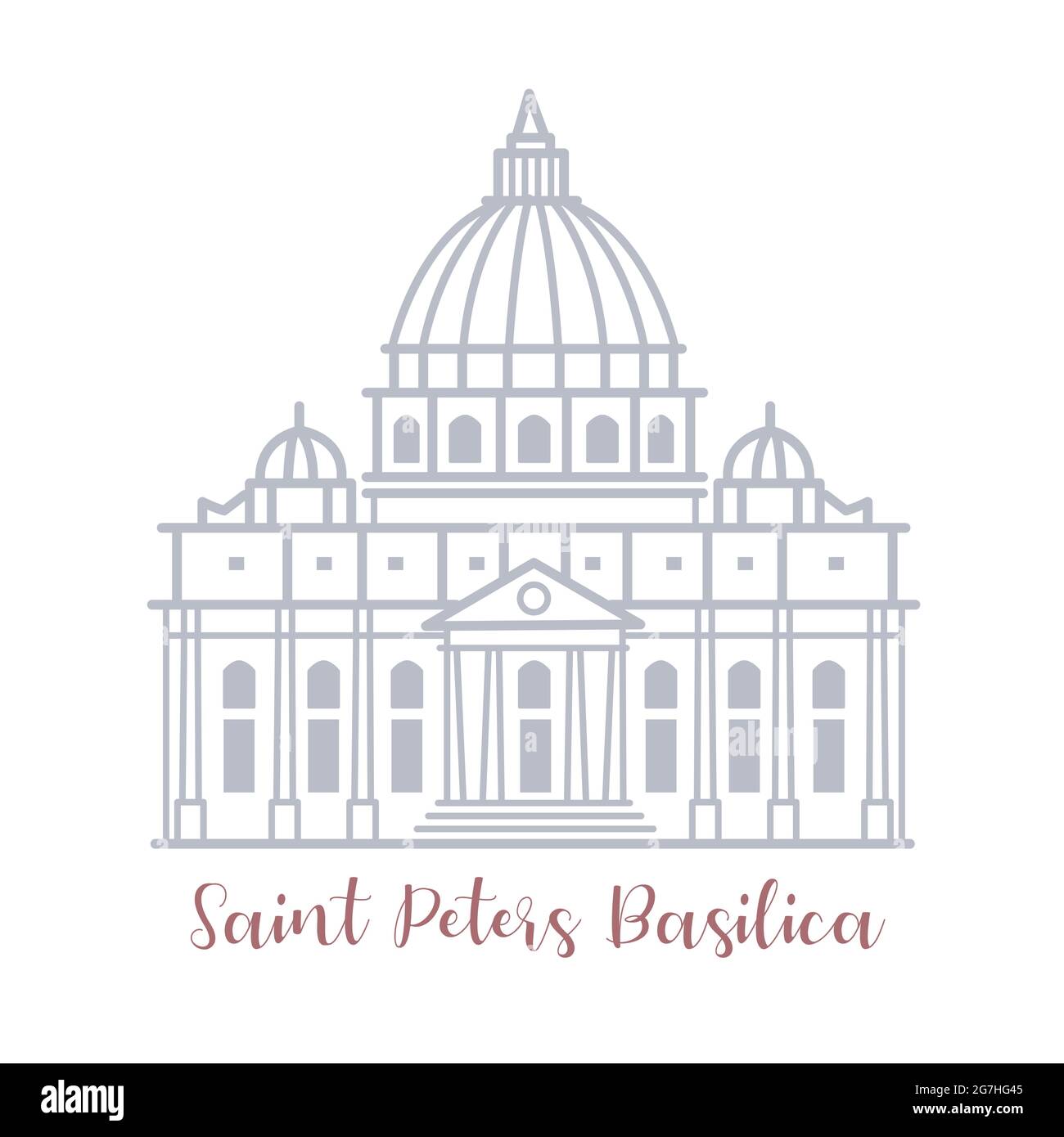 Architektur der Petersbasilika in der Vatikanstadt in Italien. Architektur im Renaissance-Stil Stock Vektor