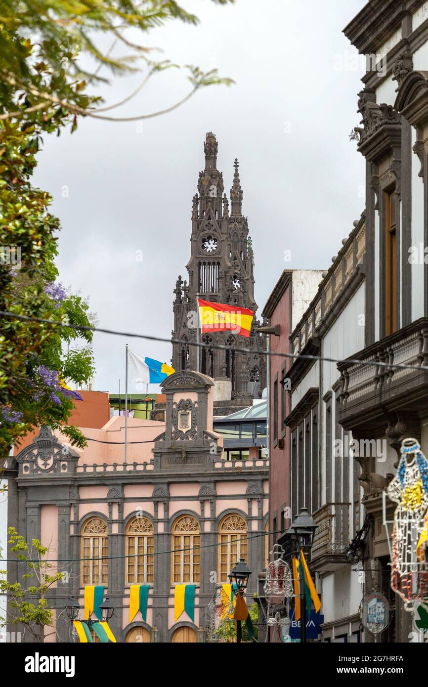 Kirche San Juan Bautista in der Stadt Arucas, Gran Canaria (Spanien) Stockfoto