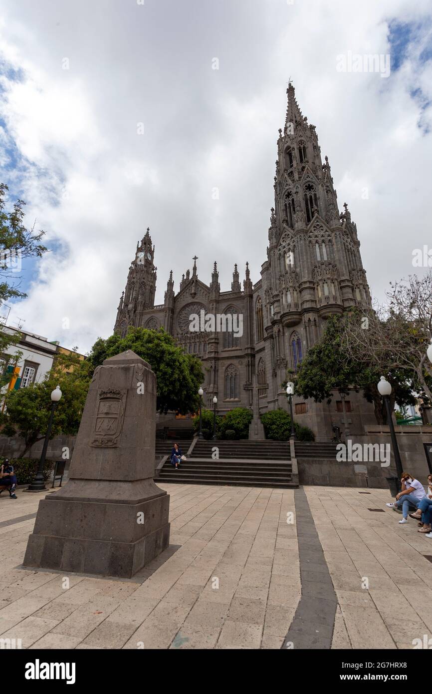 Kirche San Juan Bautista in der Stadt Arucas, Gran Canaria (Spanien) Stockfoto