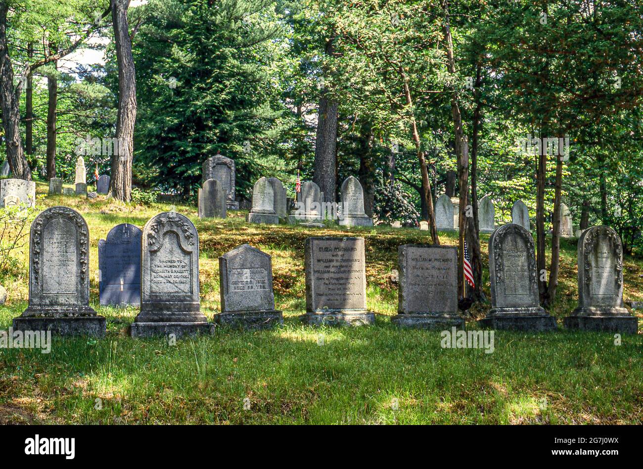 Familie Prichard, Sleepy Hollow Cemetery, Concord, MA Stockfoto