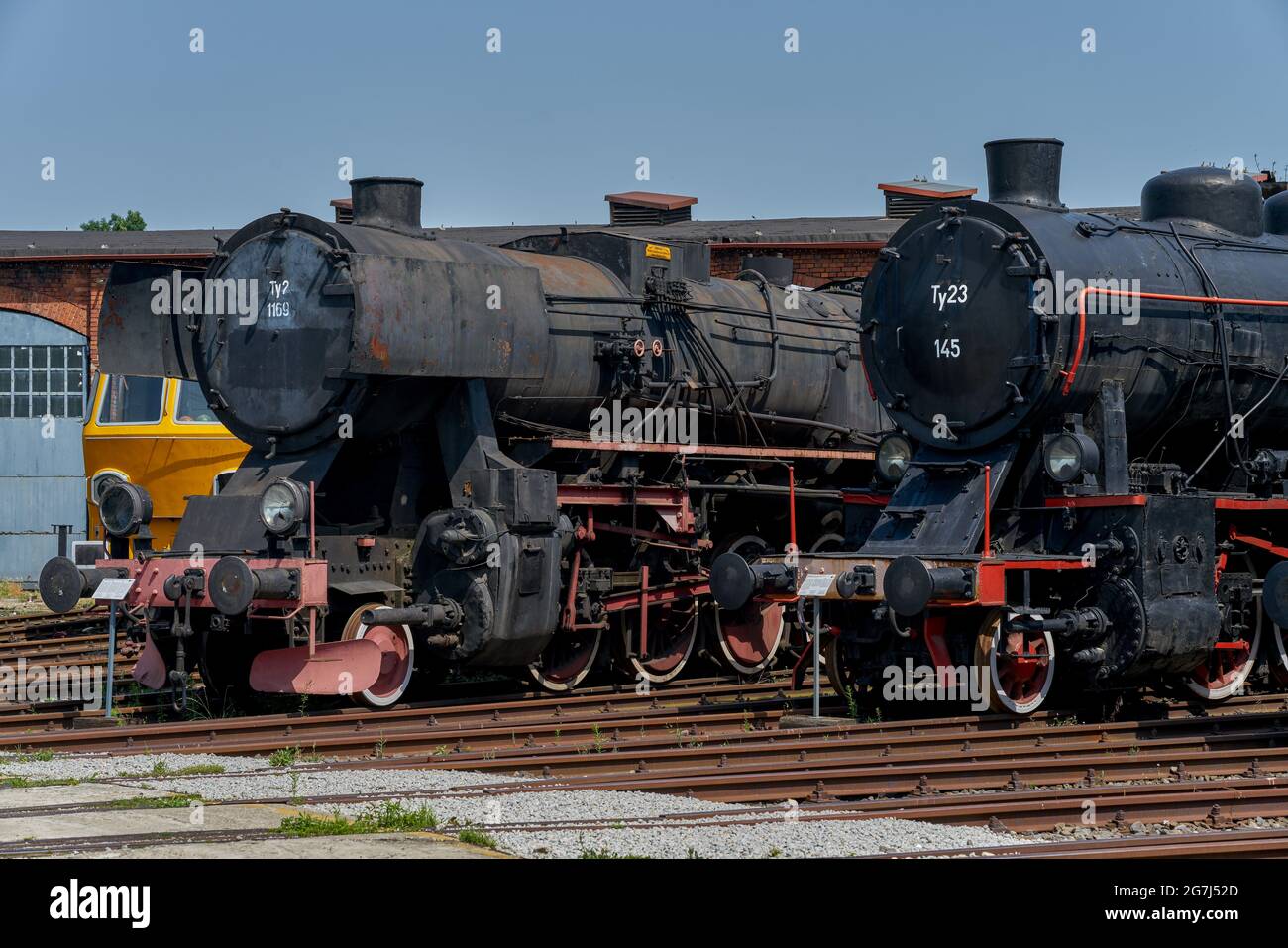 Alte Dampflokomotiven Jaworzyna Slaska Depot Niederschlesien Polen Stockfoto
