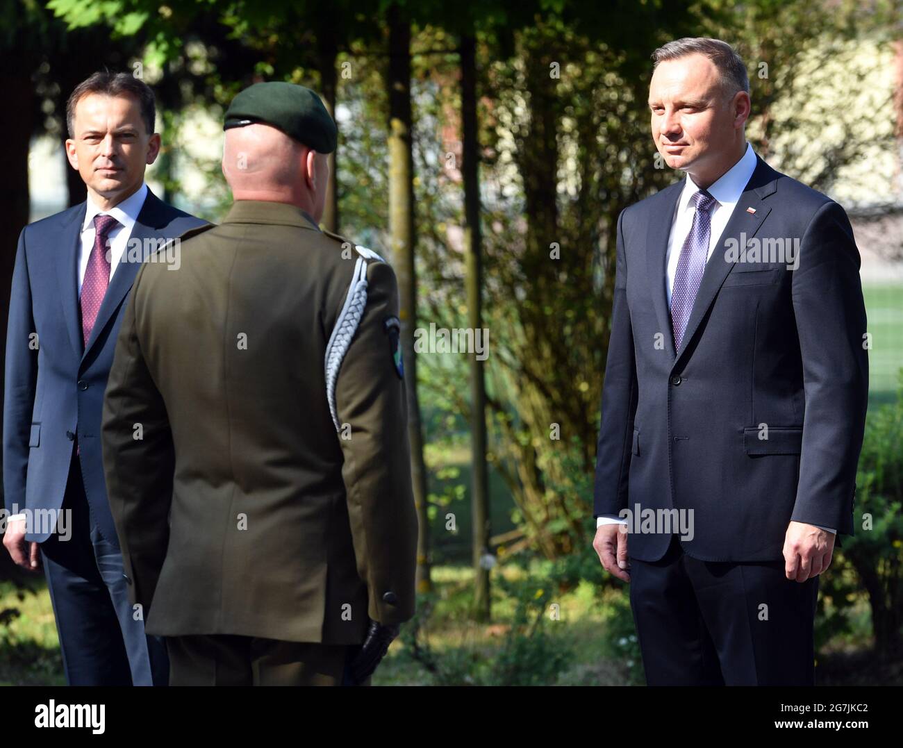 Krakau, Polen. Juli 2021. Der polnische Präsident Andrzej Duda im Kommando der Spezialeinsatzkräfte in General Nil in Krakau. (Foto von Alex Bona/SOPA Images/Sipa USA) Quelle: SIPA USA/Alamy Live News Stockfoto