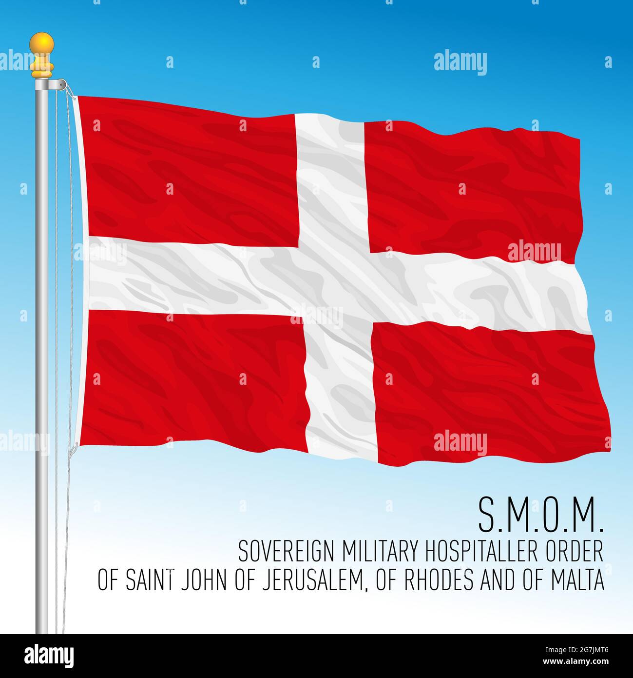 Offizielle Flagge des Souveränen Malteserordens, Rom, Vektorgrafik Stock Vektor
