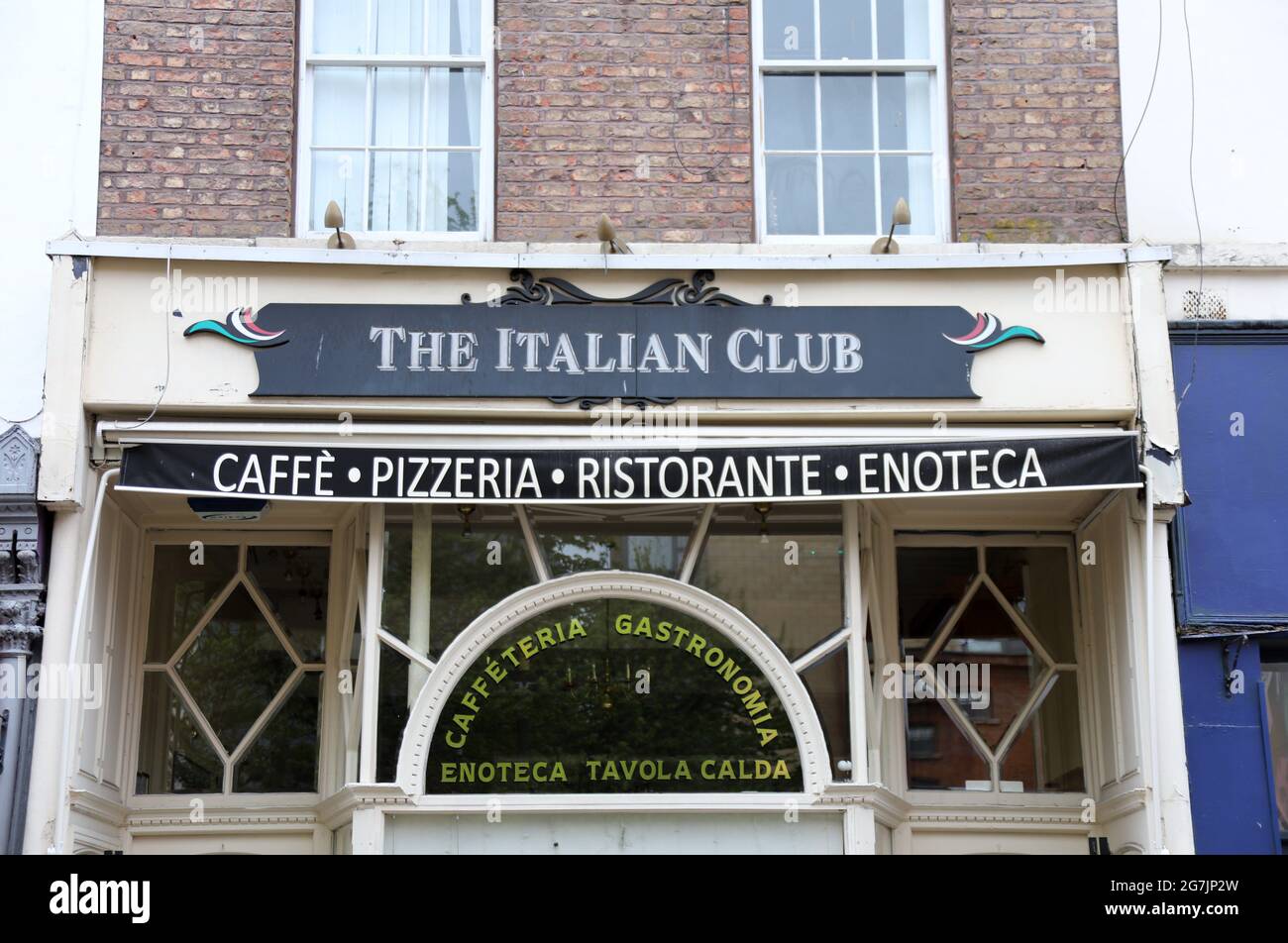 Der italienische Club in der trendigen Bold Street in Liverpool Stockfoto
