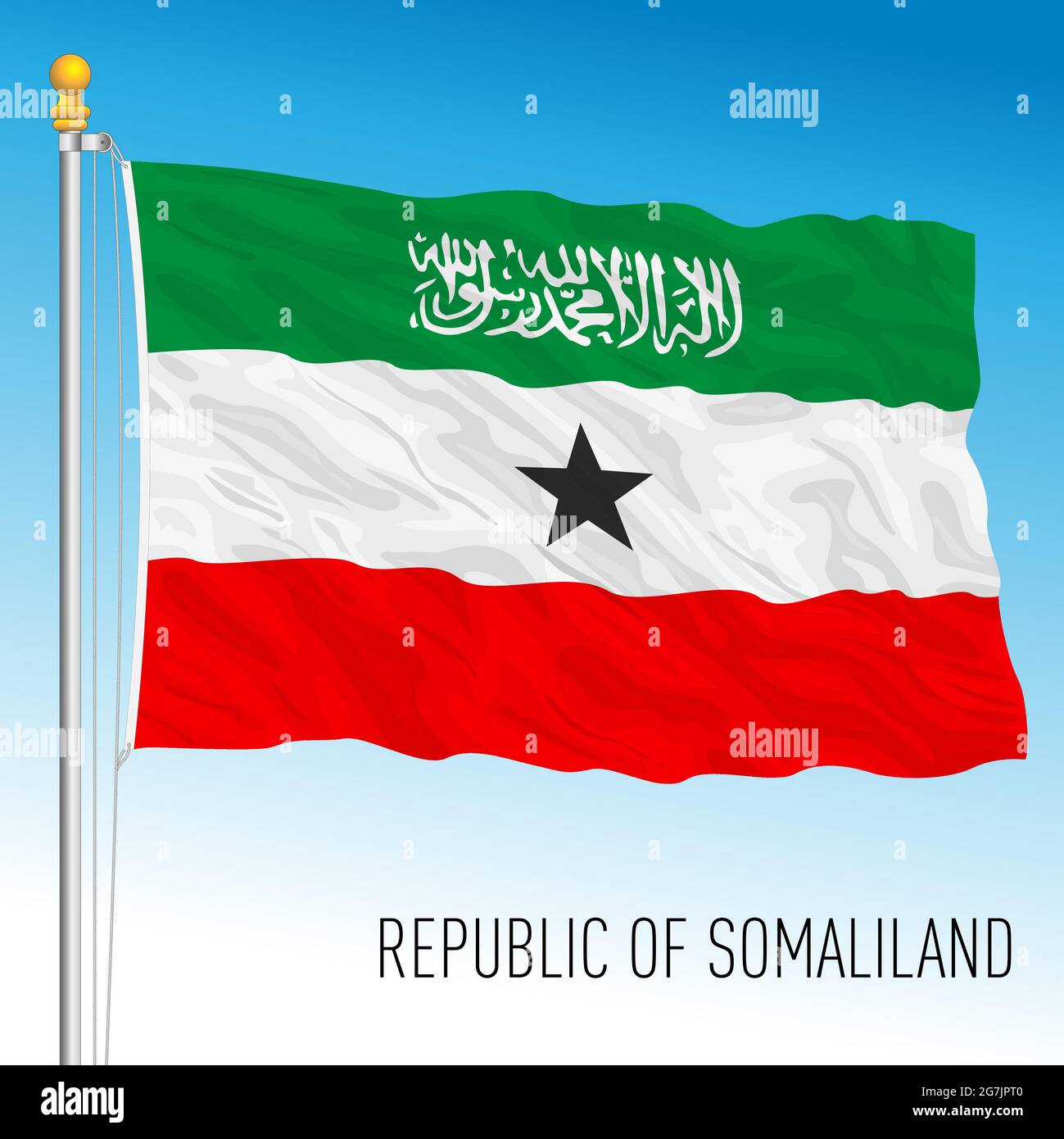 Somaliland offizielle Nationalflagge, afrikanisches Land, Vektorgrafik Stock Vektor