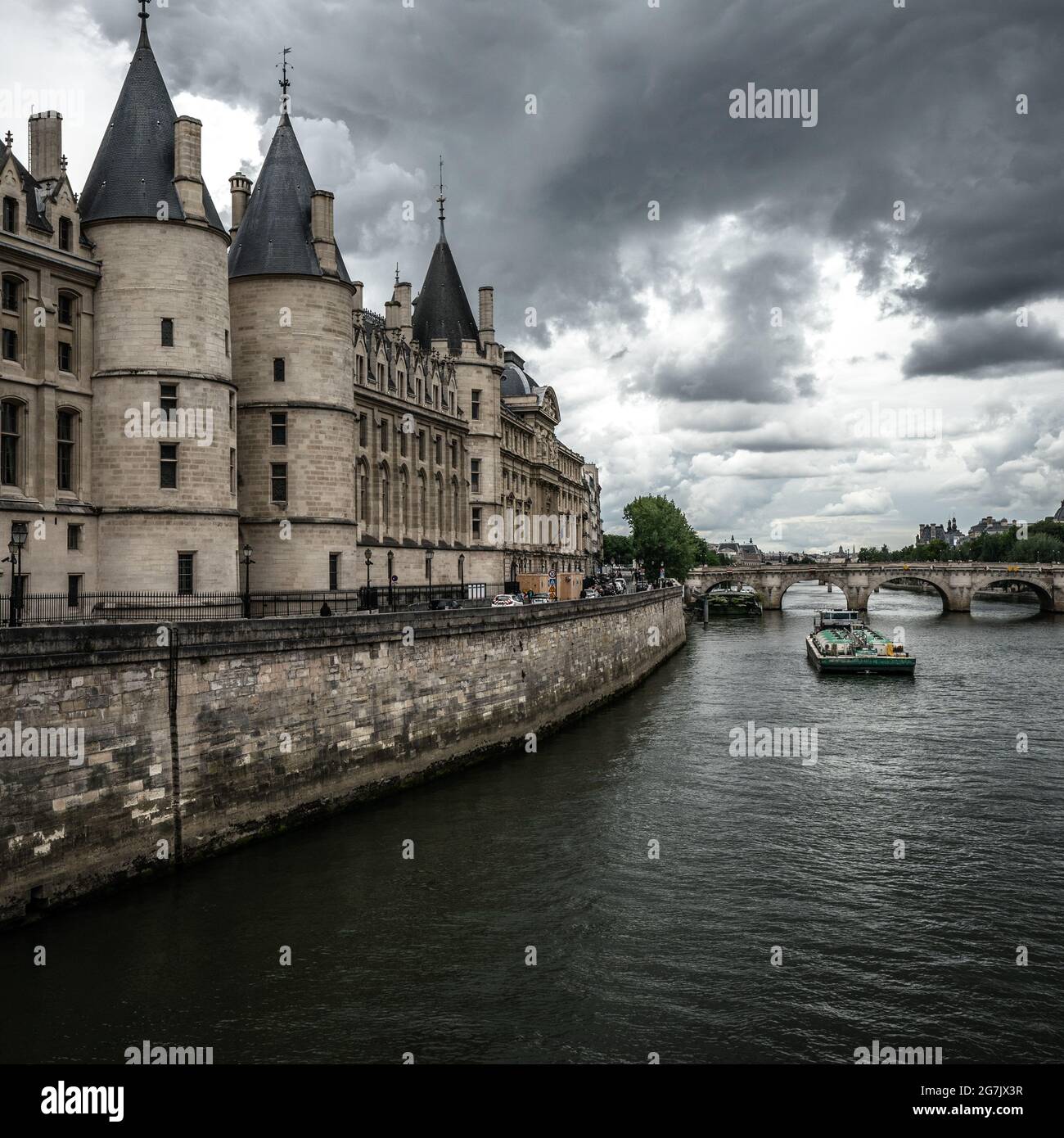 Das Panorama der Stadt Paris und der seine Stockfoto